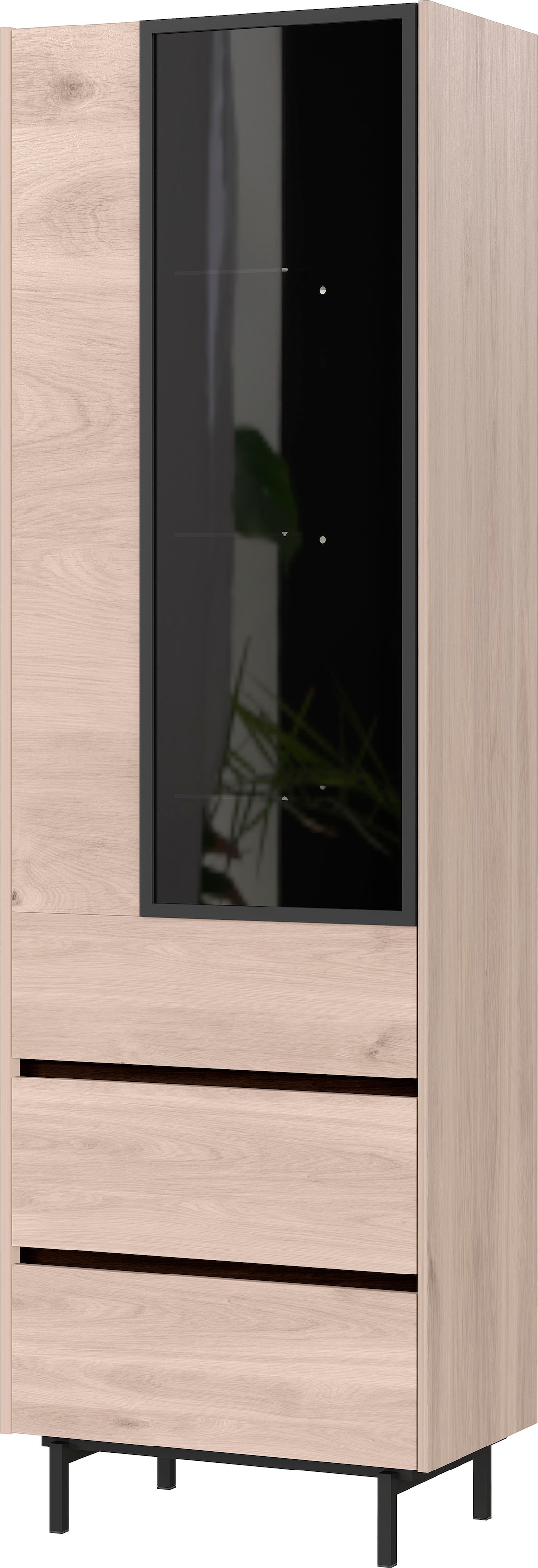 GERMANIA Vitrine »Cantoria«, Tür mit Glaseinsatz aus Rauchglas in Grau, inkl. zwei Fussvarianten