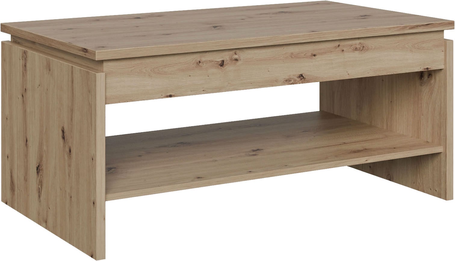 Image of FORTE Couchtisch "Couchtisch, Ablage, Stauraum, als Esstisch nutzbar" höhenverstellbar, B/H/T 100/45,7/56 cm