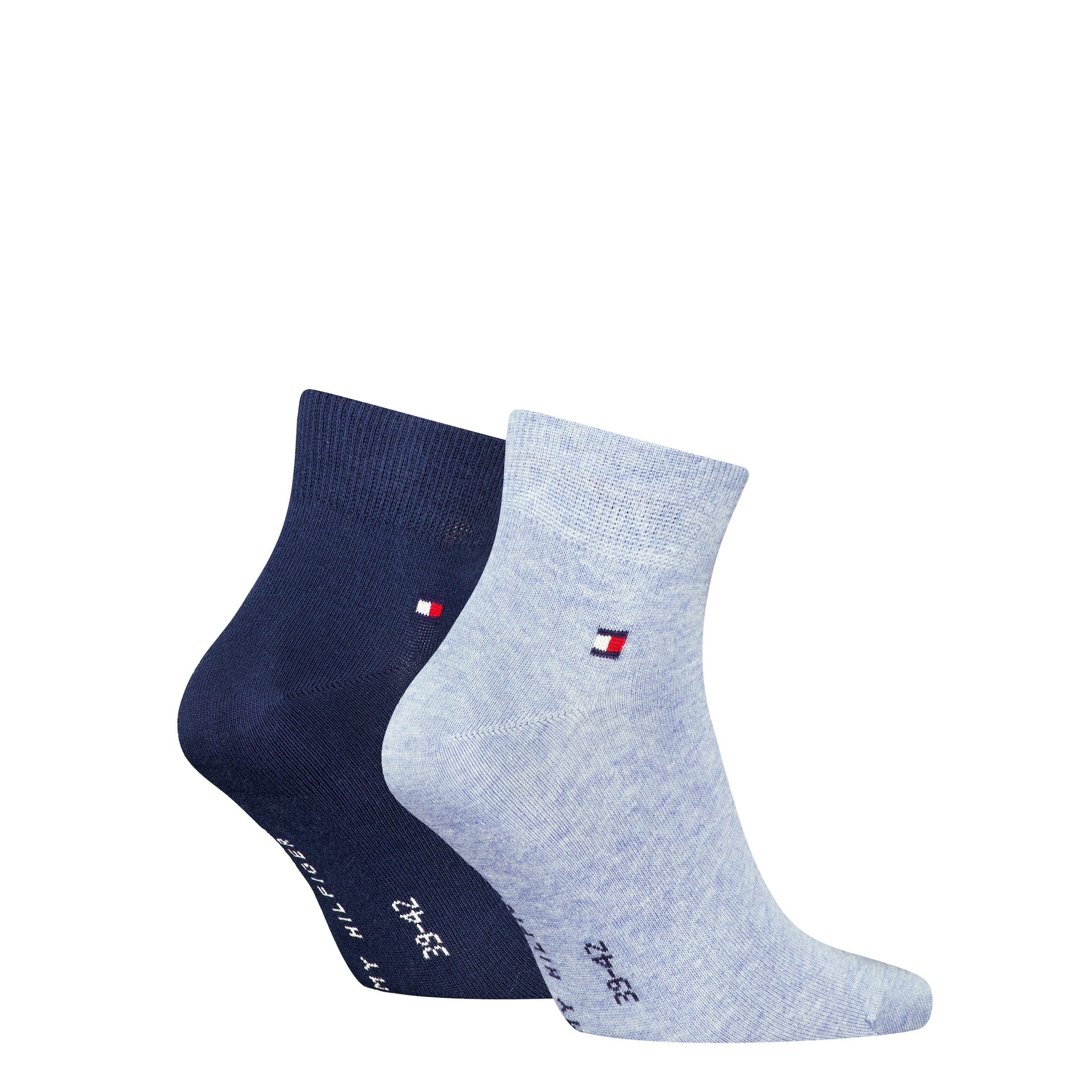 Tommy Hilfiger Chaussettes courtes »TH MEN QUARTER« 2 paires,  Ceinture côtelée souple et élastique, logo classique Tommy Hilfiger