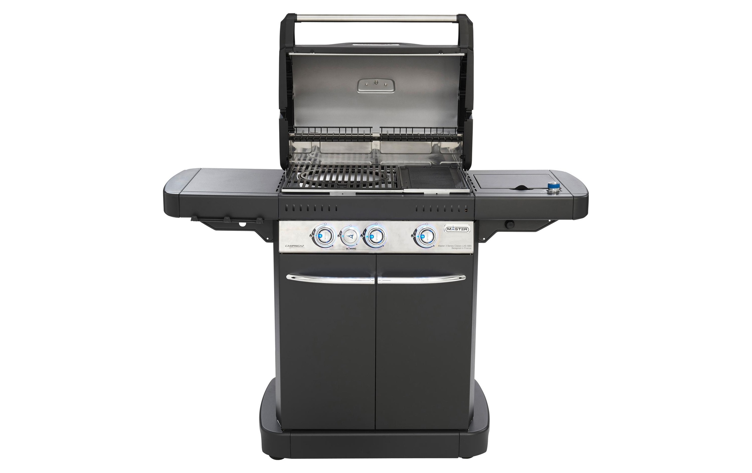 Image of Campingaz Gasgrill »Master 3 Series«, Warmhalterost, Seitenkochstelle, Drehspiess Option, Drehregler mit LED, Seitenablagen (abklappbar) bei Ackermann Versand Schweiz