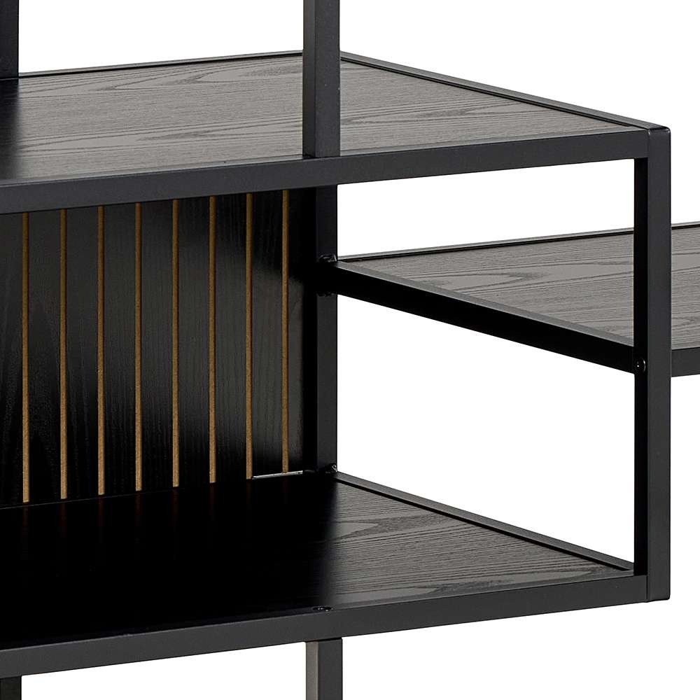 ACTONA GROUP Bücherregal »Seaford, Standregal, Regal, Raumteiler« 114x35x78 cm,  schwarzer Stahlrahmen, 5 Regale, Wendemodul, Breite 114 cm