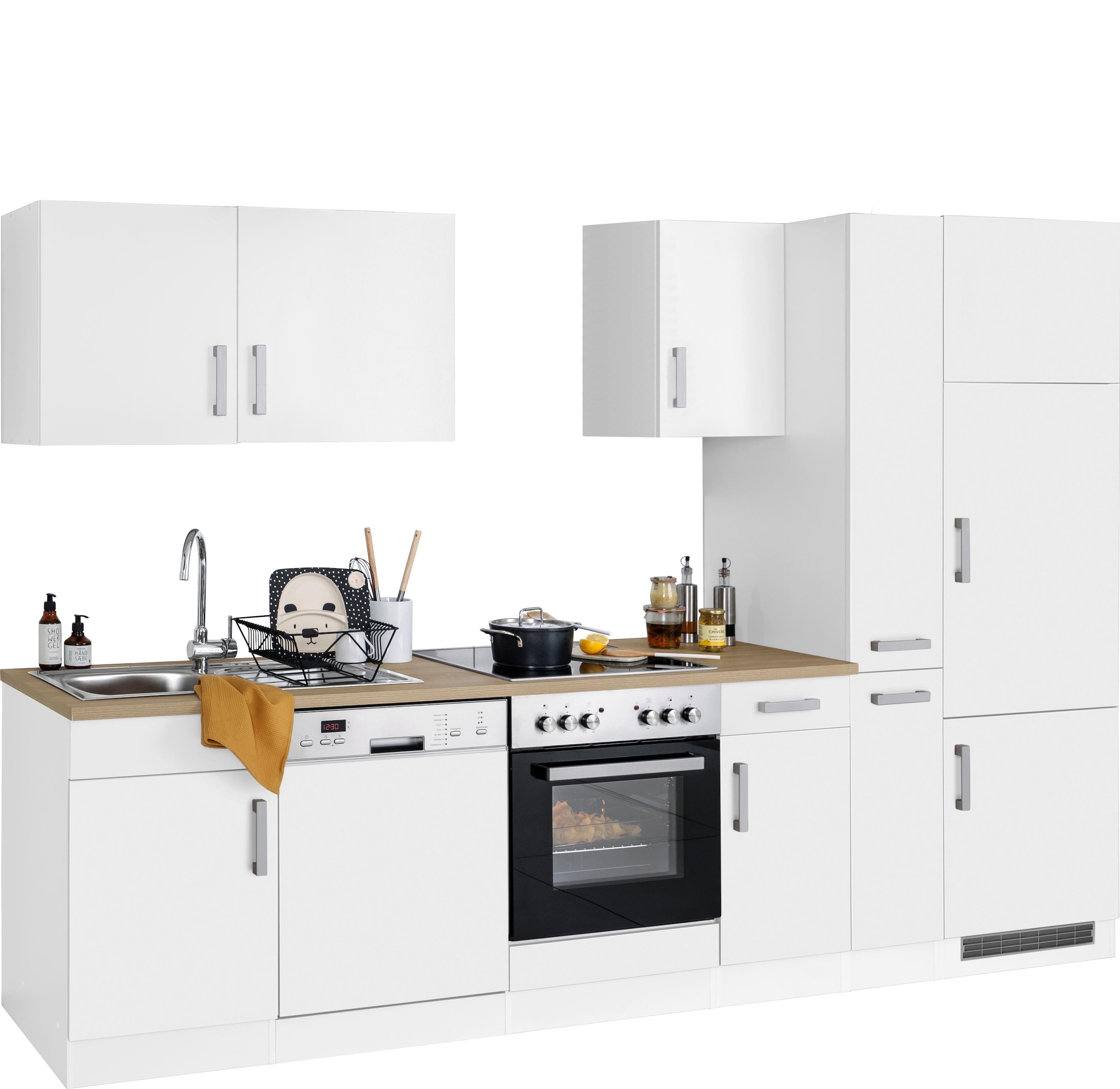 KOCHSTATION Kitchenette »KS-Gera« Largeur 300 cm, avec appareils électriques en option, avec plan de travail