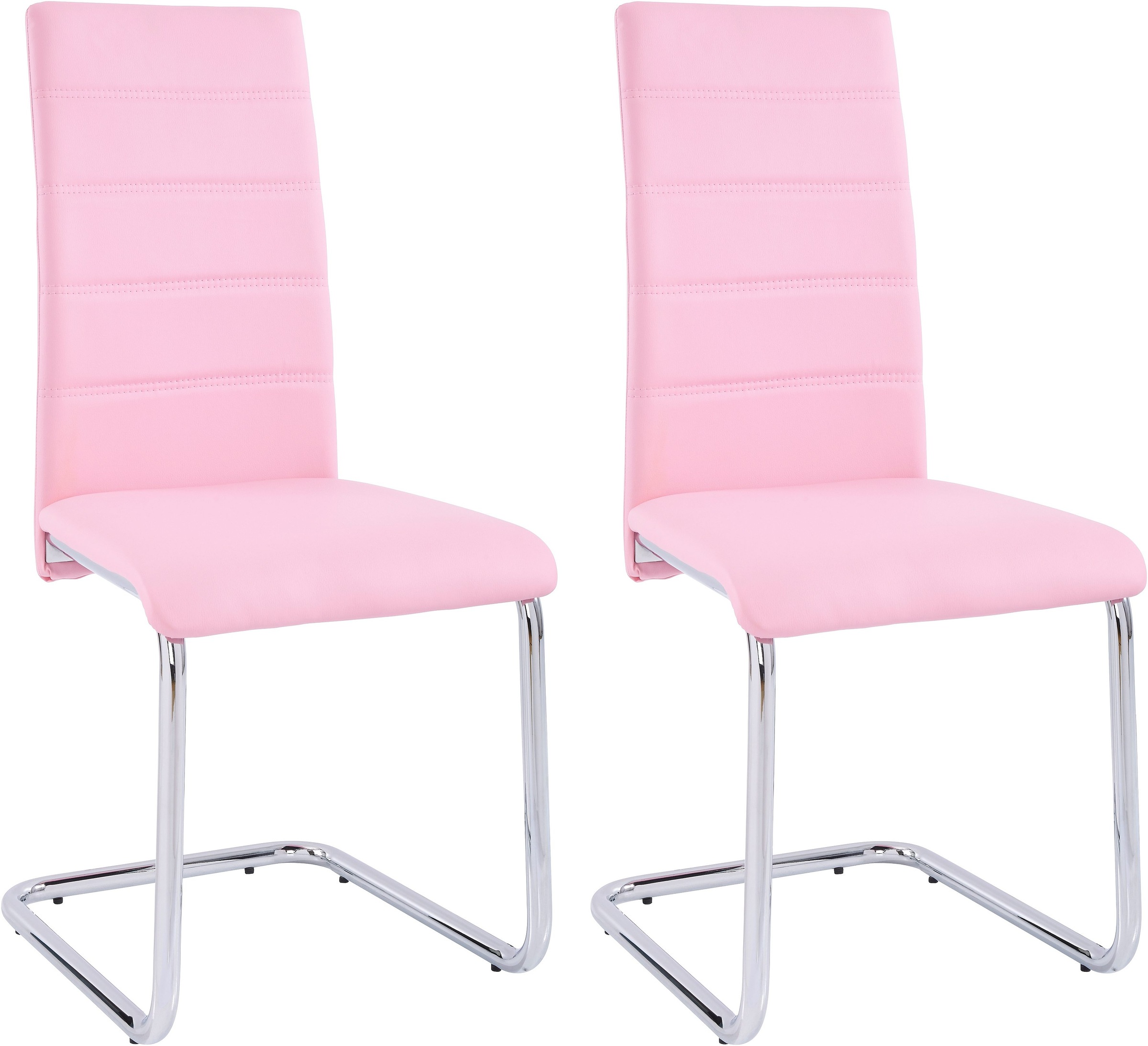Image of GOODproduct Freischwinger "Adora" (Set) 4 Stk.(2 oder 4 Stück) Bezug in Kunstleder, verchromtes Metallgestell