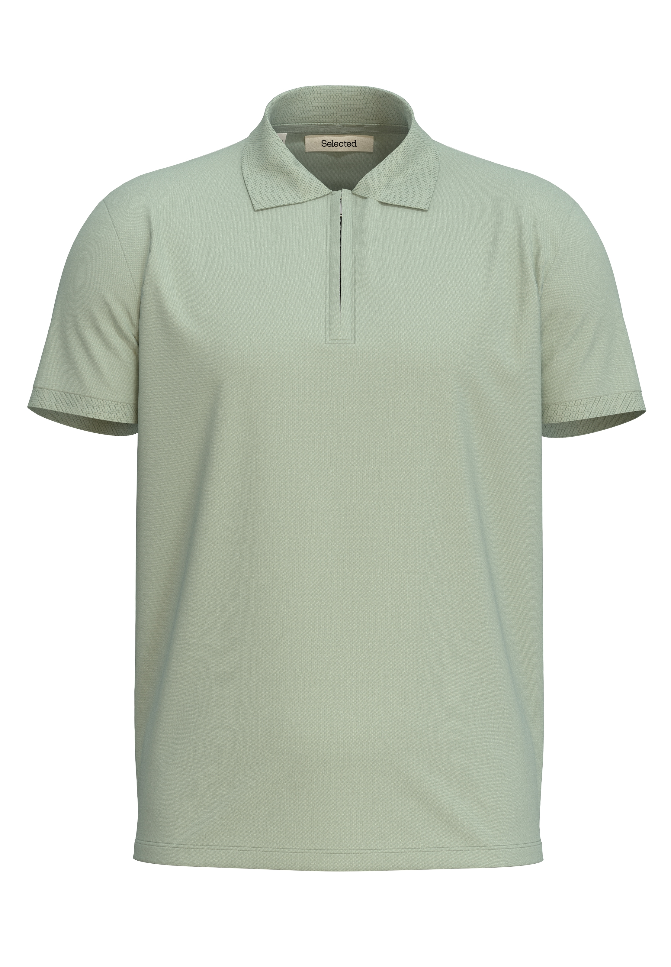 SELECTED Poloshirt »SLHFAVE ZIP SS POLO NOOS« Baumwollmischung, regular fit