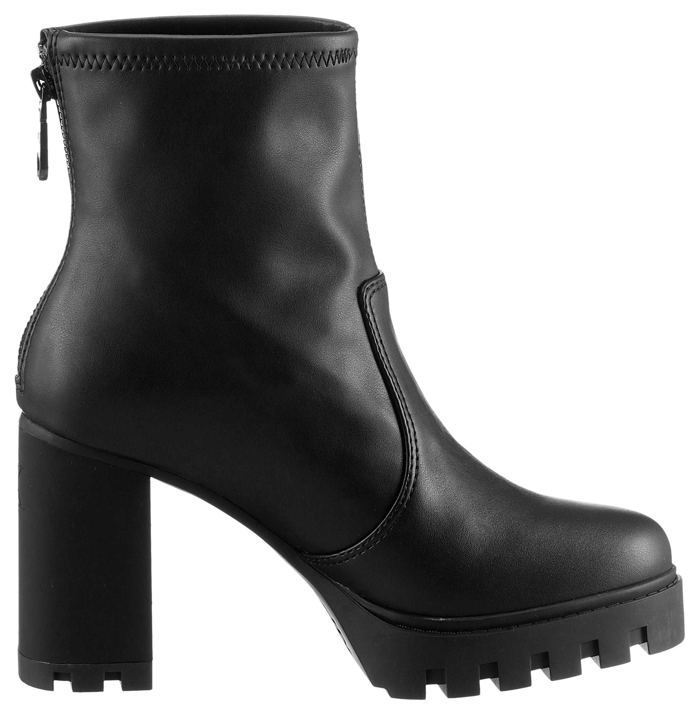 Calvin Klein Jeans High-Heel-Stiefelette »HEEL PLATFORM ZIP BOOT MG NAPPA«, Ankleboots, Stiefelette, Blockabsatz, mit Fersen-Reissverschluss