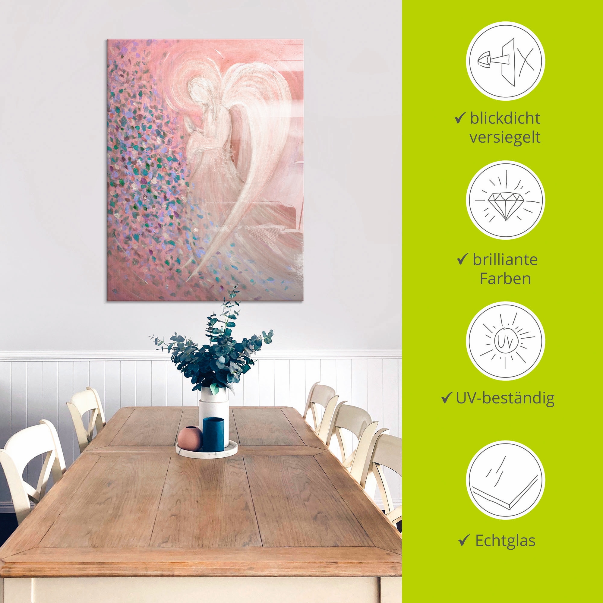 Artland Glasbild »Engelbild - pastell«, Religion, (1 St.), in verschiedenen Grössen