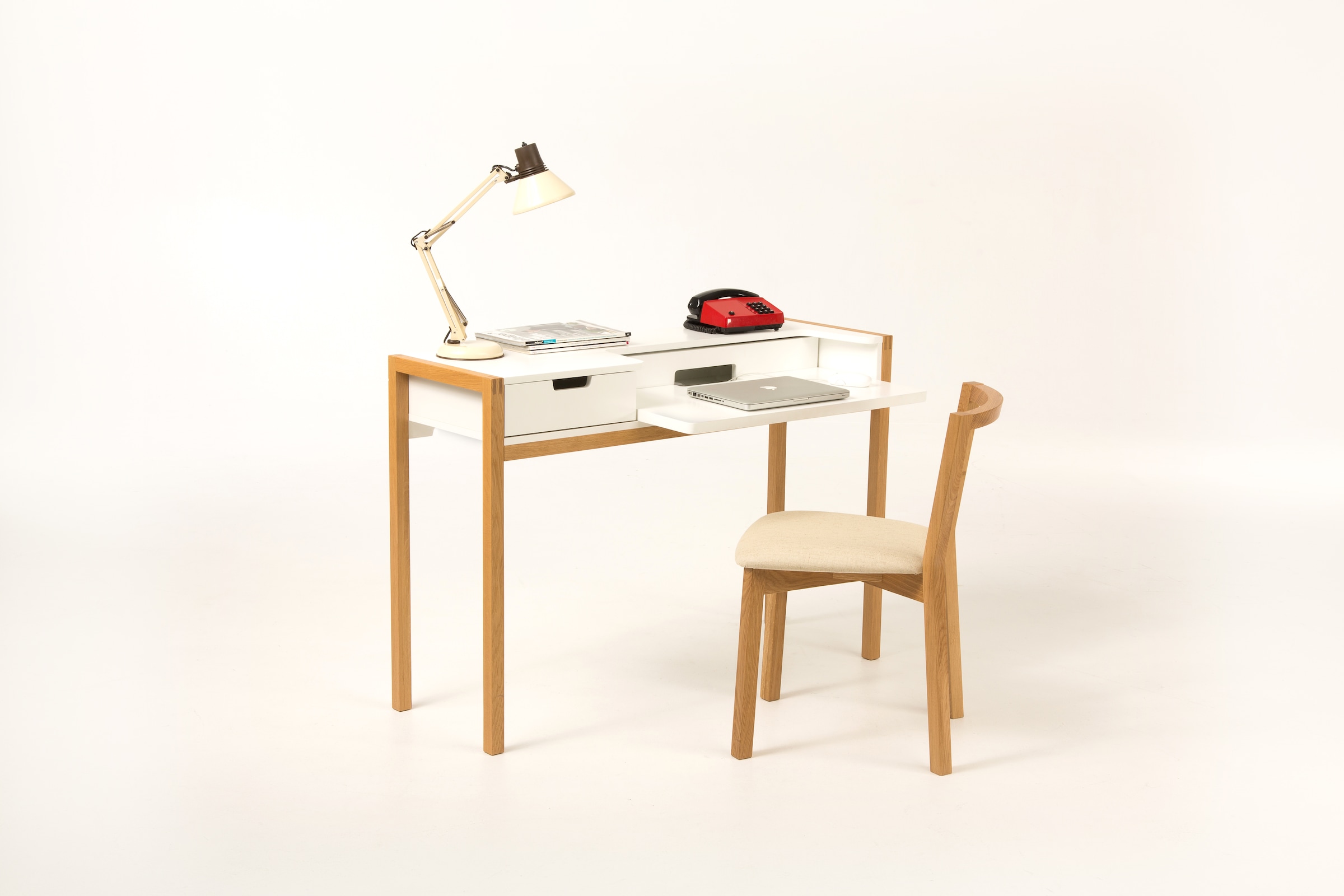 Image of Woodman Schreibtisch "Farringdon" skandinavisches Design, Home Office, praktisch ausziehbar, FSC
