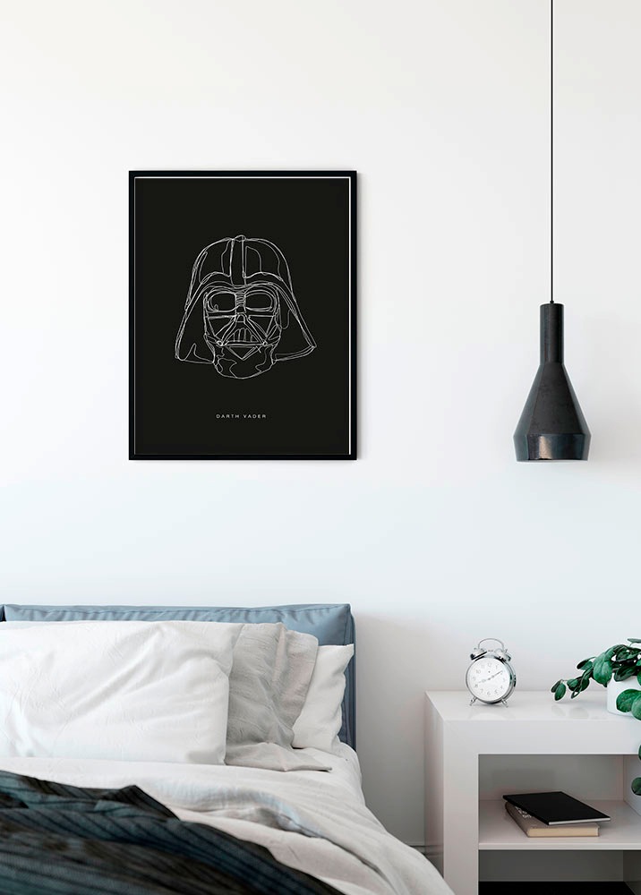 Komar Image »Star Wars Lines Dark Side Vader« Star Wars 1 cuis tlg. tableau mural décoratif pour chambre d'enfant - sans cadre