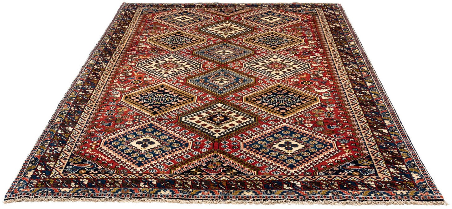 Image of morgenland Hochflor-Läufer »Yalameh Durchgemustert Rosso scuro 197 x 84 cm«, rechteckig, 1 mm Höhe, Handgeknüpft bei Ackermann Versand Schweiz