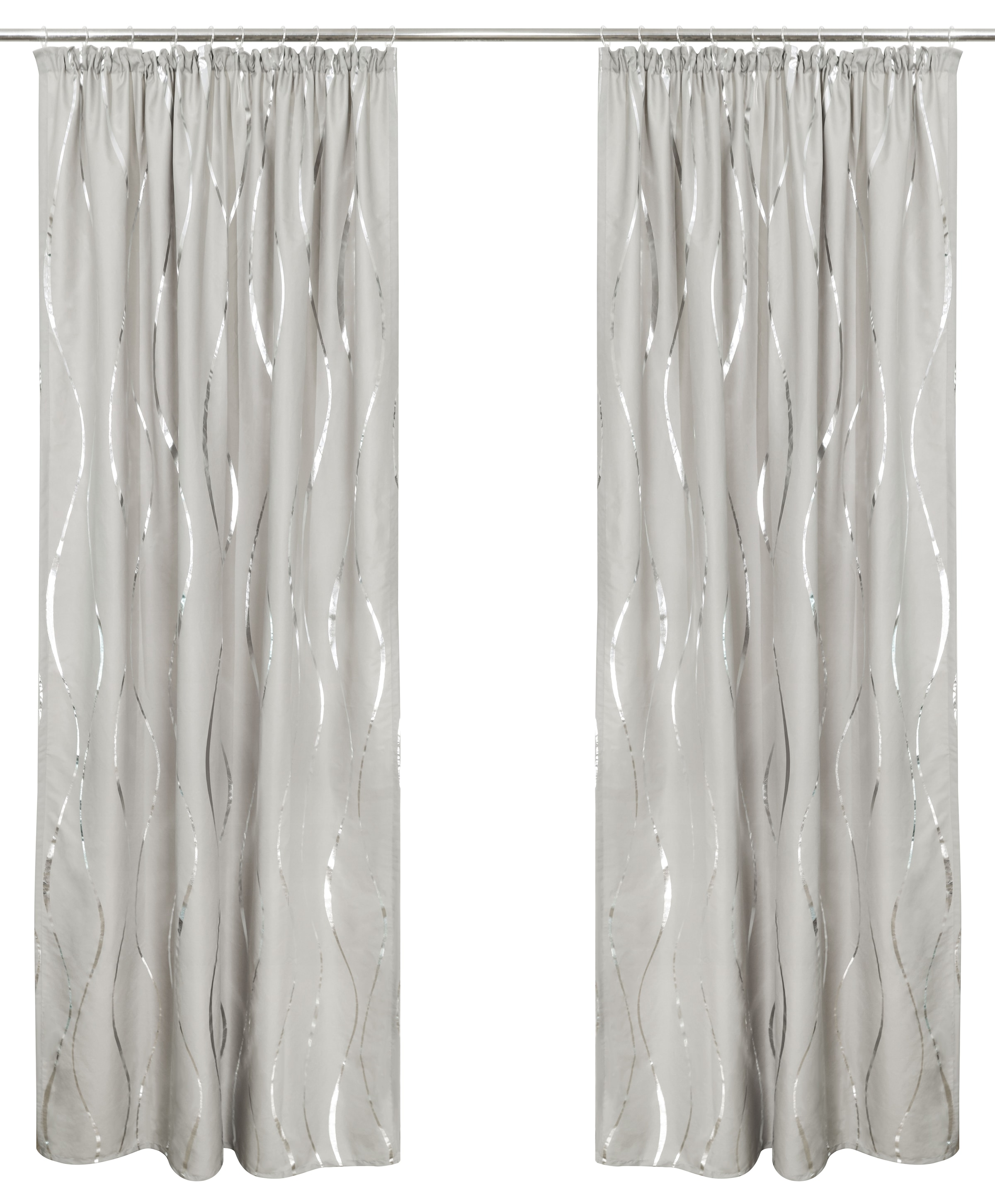 GOODproduct Rideau »Quinnton« Bande volante 2 cuis tlg. accents métalliques, ruban froncé, beau tissu, moyen-léger