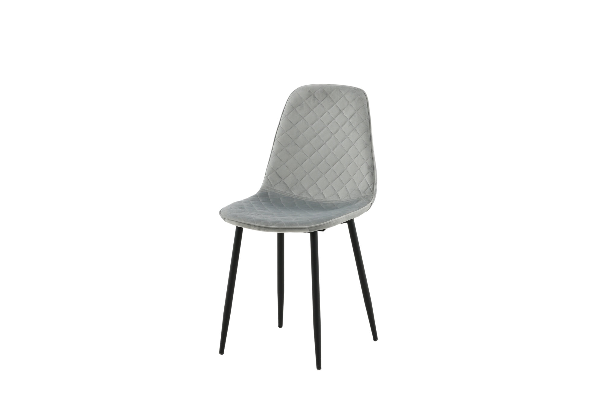 Venture Home Chaise de salle à manger »Polar Diamond, 2er-Set Esszimmerstühle in Grau-Samt, 150 kg belastbar« () 2 cuischaise rembourrée, revêtement en velours, pieds en métal, matelassage diamant, élégant