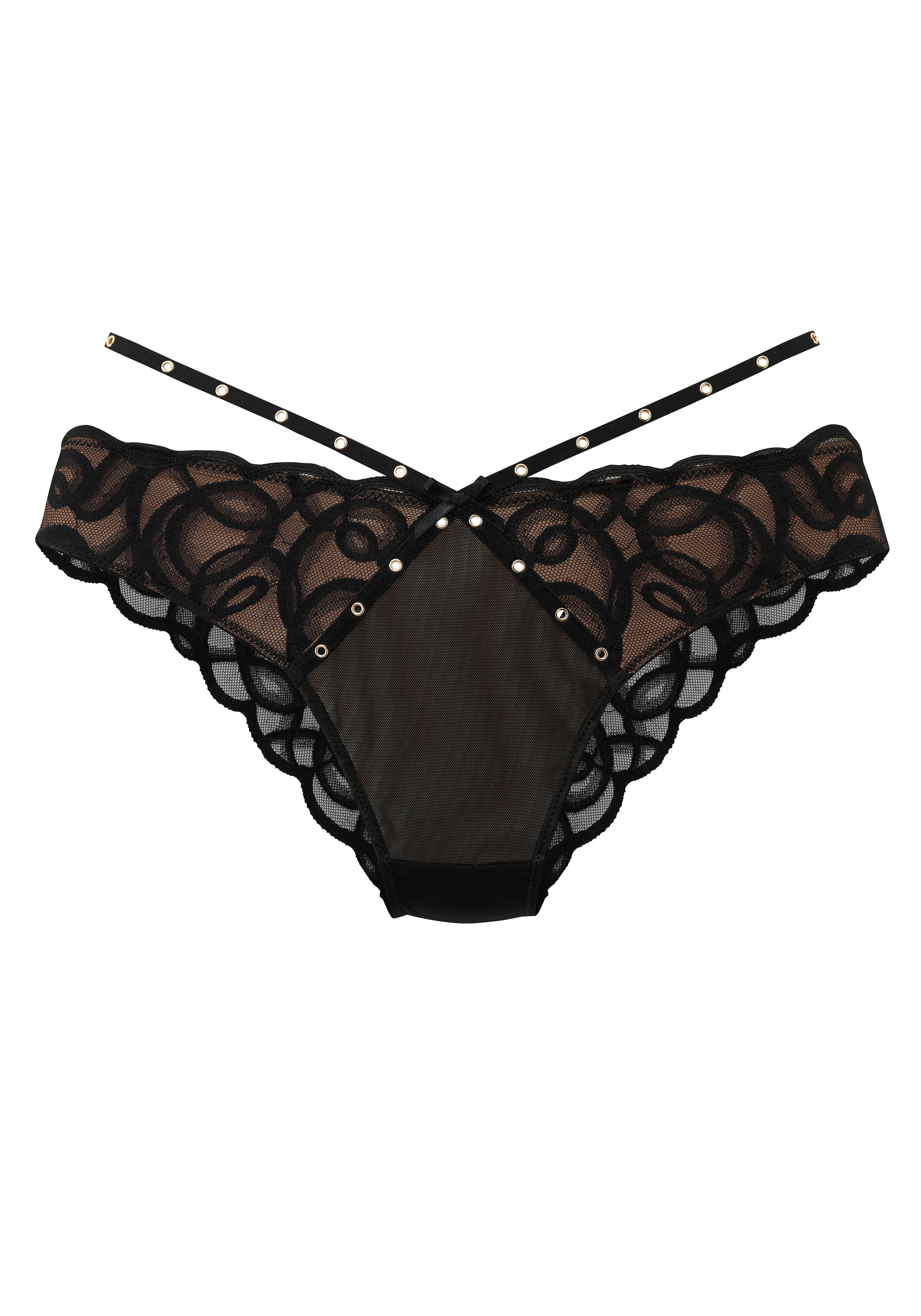 petite fleur gold by Lascana Tanga »Luna« mit aufregender Bänder-Optik im Nieten-Look, sexy Dessous
