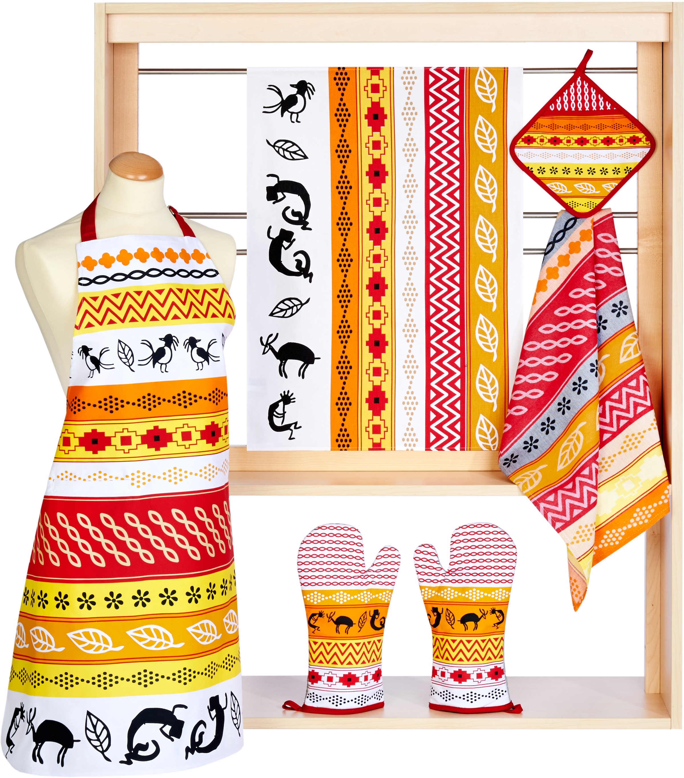 stuco Geschirrtuch »Inka«, (Set, 3 tlg.), Jacquardgewebe