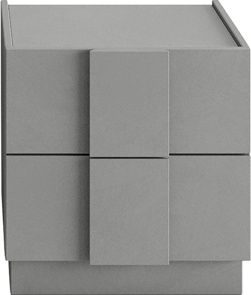 INOSIGN Nachtschrank »Jupiter, Nachtkommode (2-St), Nachttisch, Nachtkonsole, 2 Schubladen« Spar-Set, 2 Stk. tlg. B/T/H 50/42/52 cm, moderne Griffblende, trendiges Steingrau, kompakt
