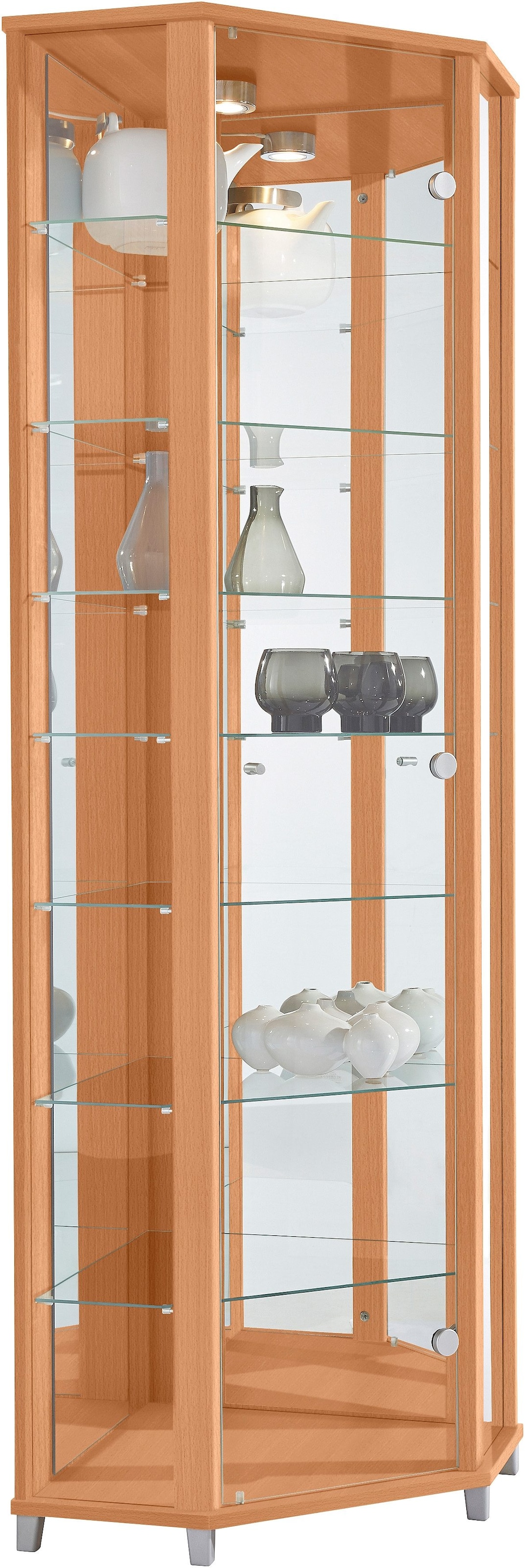 fif möbel Vitrine »TRIO«, Eckvitrine/Glasvitrine 1x Glastür, perfekt für Sammler, Sammlervitrine