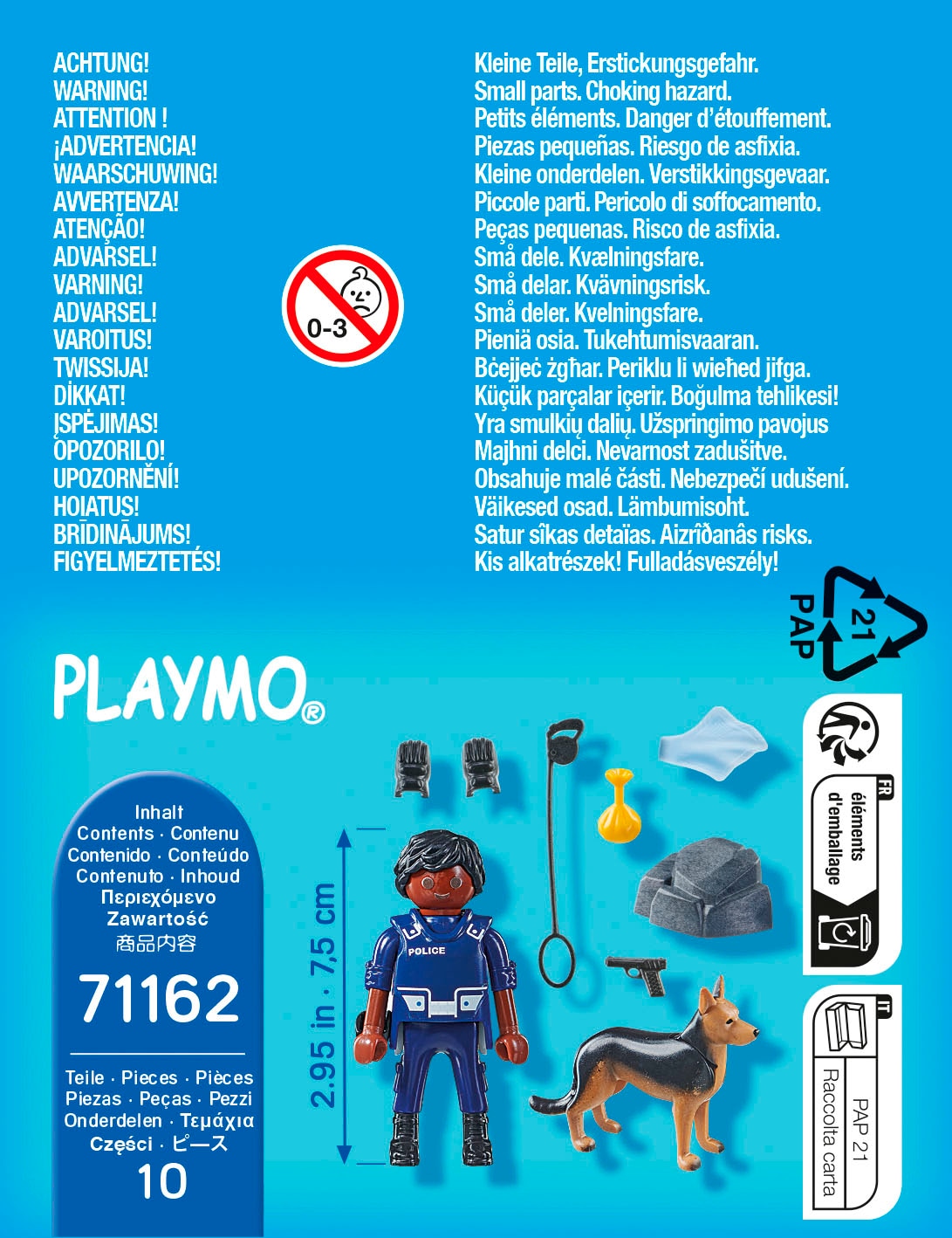Playmobil® Jeu de construction »Polizist mit Spürhund (71162), Special Plus« Made in Europe