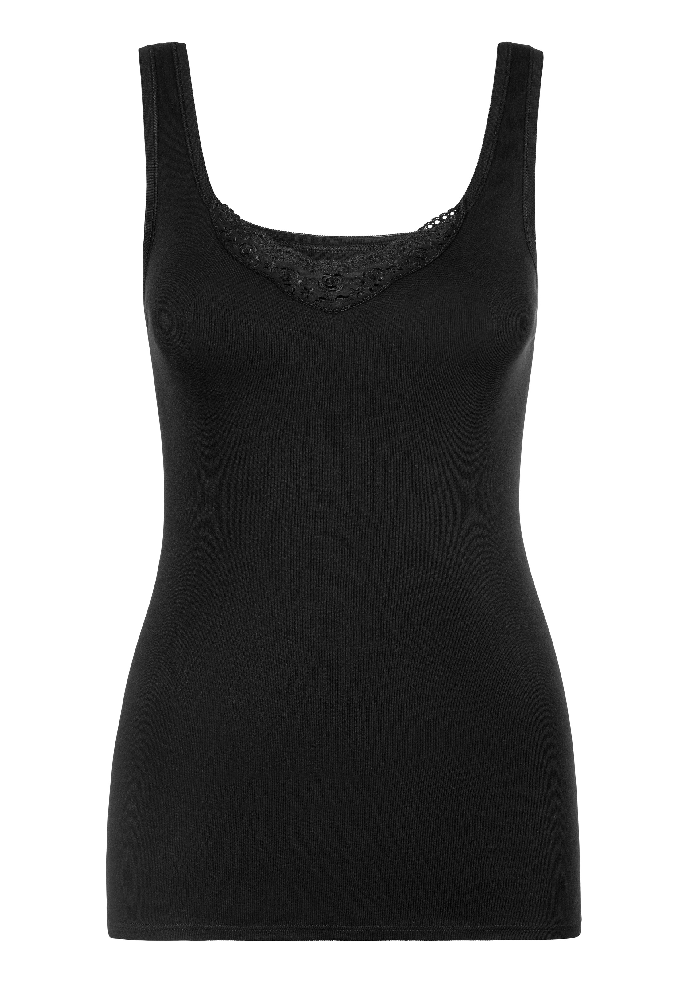 Schiesser Sous-chemise »Cotton Essentials« ,  mit zwei unterschiedlichen Batist-Stickerei-Motiven