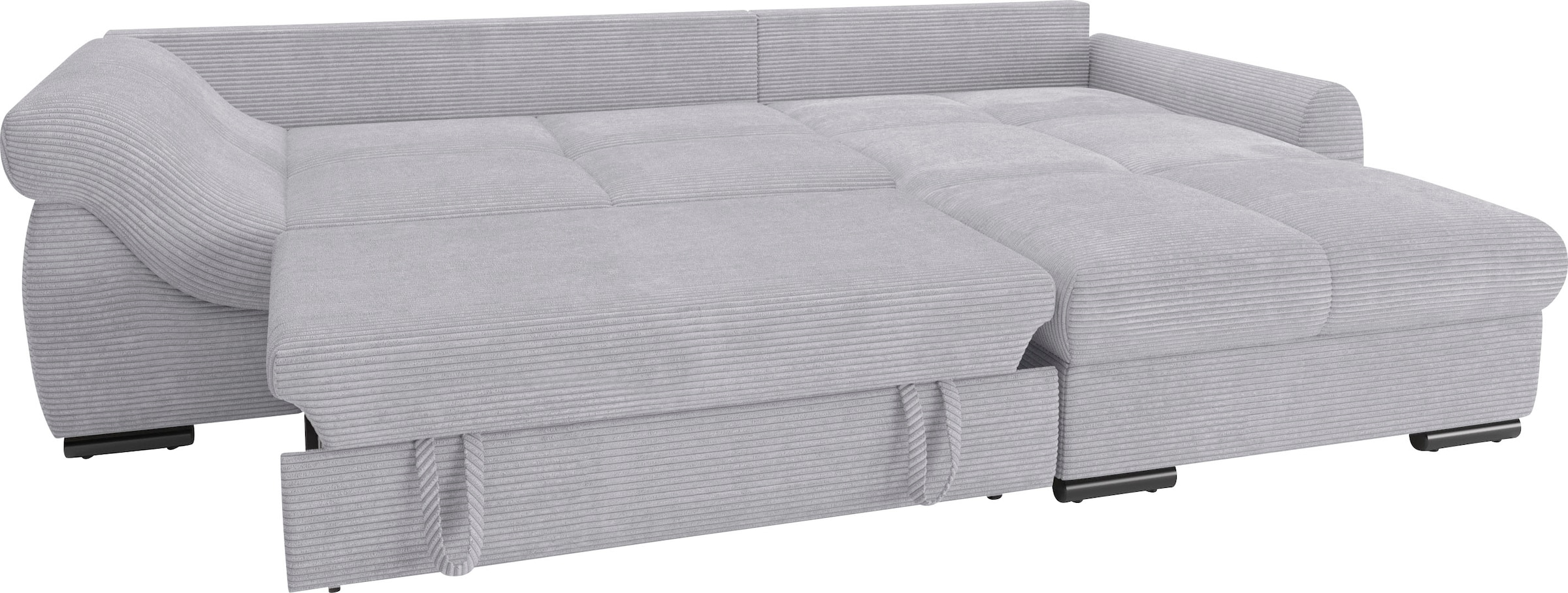 Mr. Couch Ecksofa »Livorno DuraFlex L-Form«, inkl. Hochschläfer-Bettauszug, XL-Bettkasten weiss beschichtet
