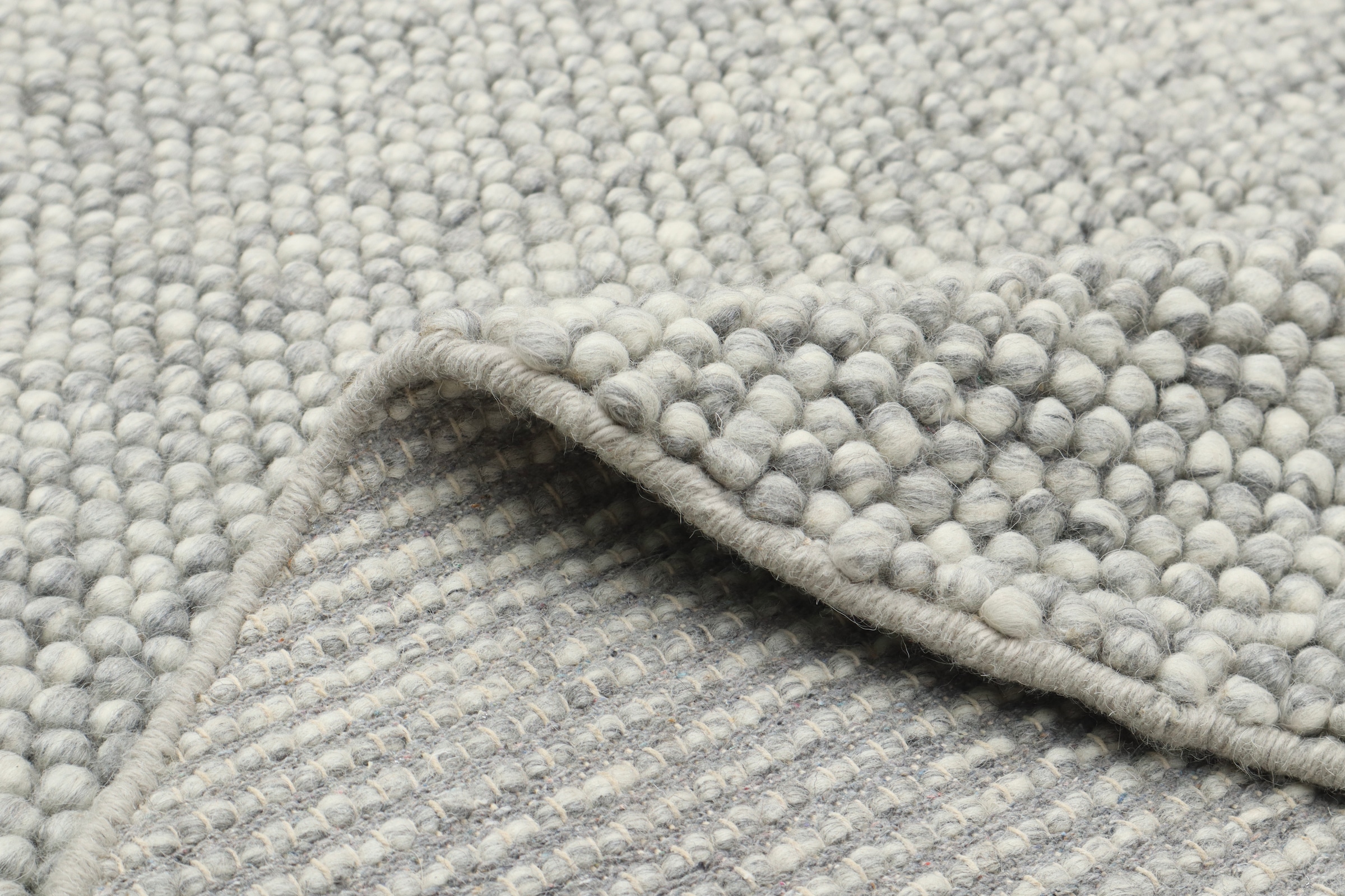 GOODproduct Wollteppich »Wolly, Wolle« rund 14 mm Höhe handgewebt, Handweb Teppiche, Wohnzimmer, Schlafzimmer, Esszimmer