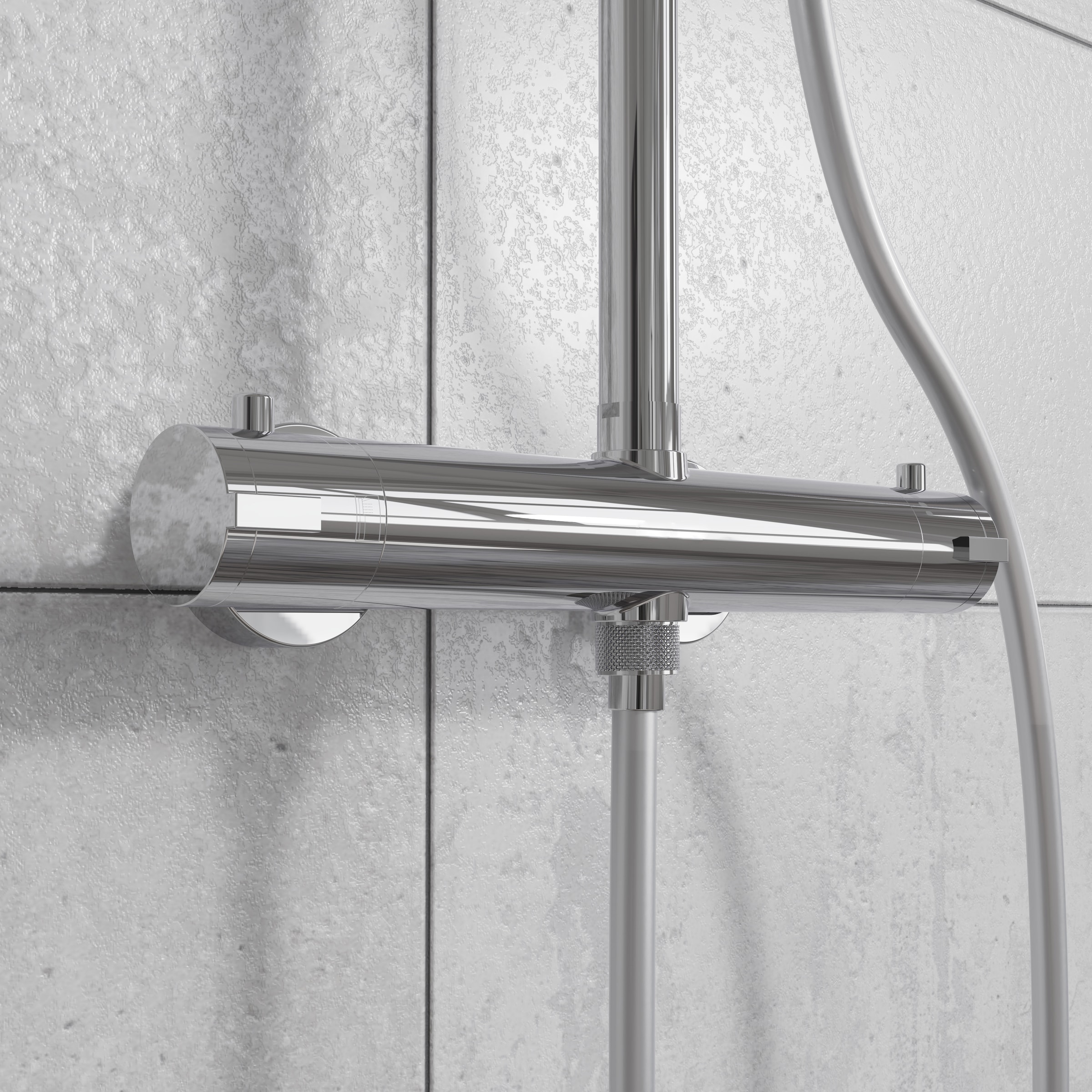 welltime Garniture de douche »Porto« Système de douche avec thermostat et sécurité à 38 °C, 