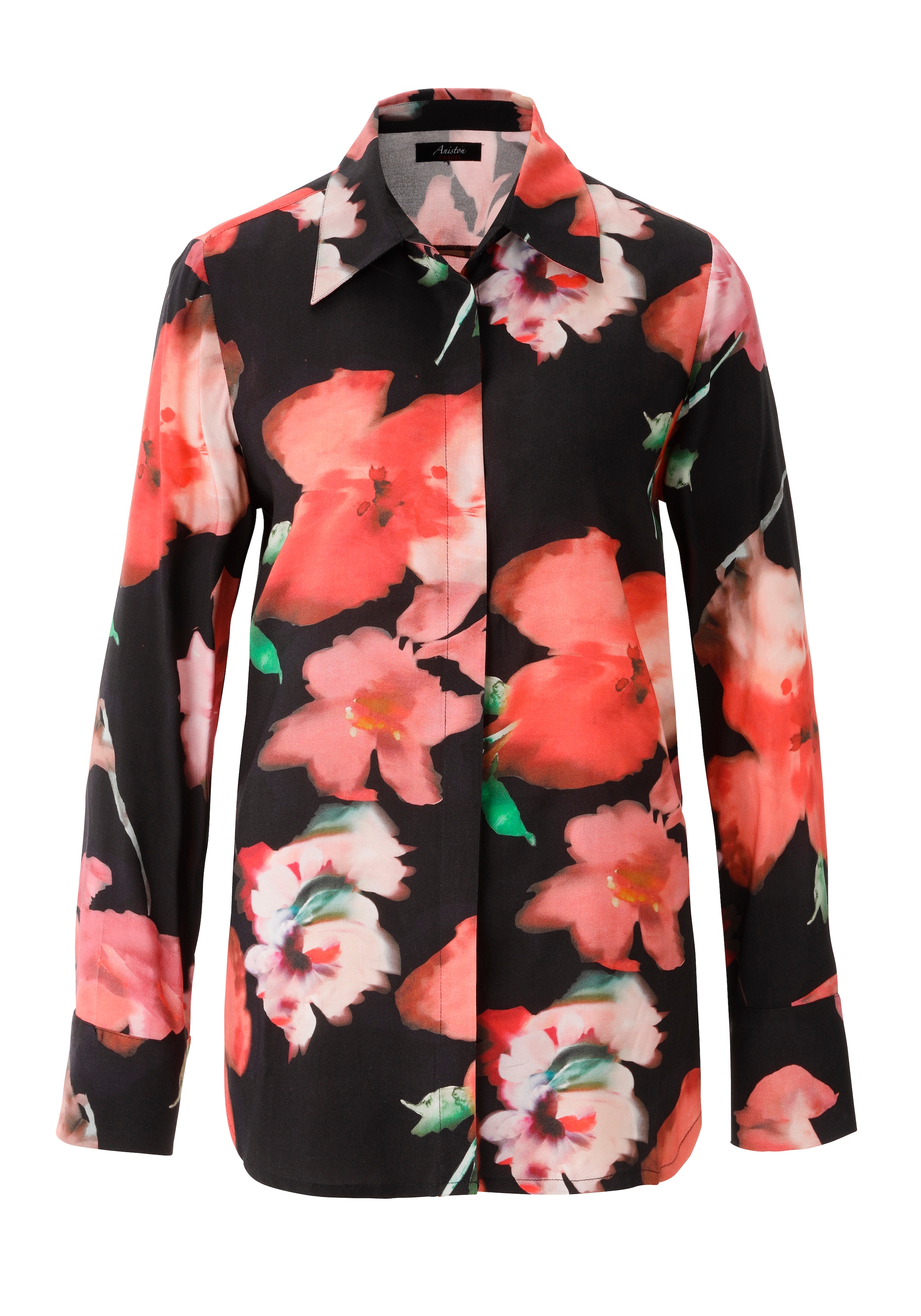 Aniston CASUAL Hemdbluse mit farbenfrohen Batik-Blüten bedruckt - NEUE KOLLEKTION
