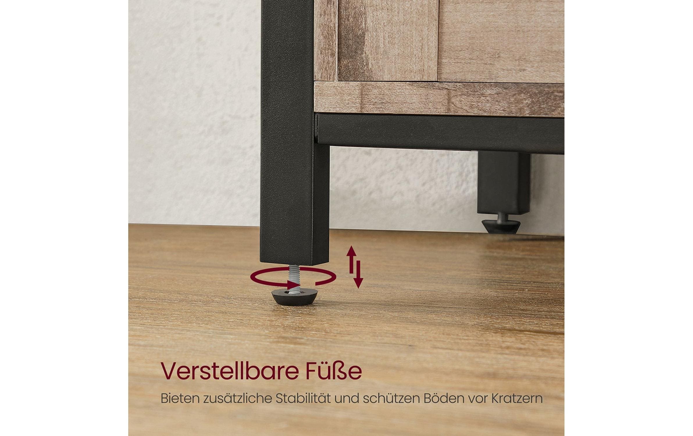 VASAGLE Kommode »VASAGLE Kommode 100 x 80 cm, Braun/Schwarz«