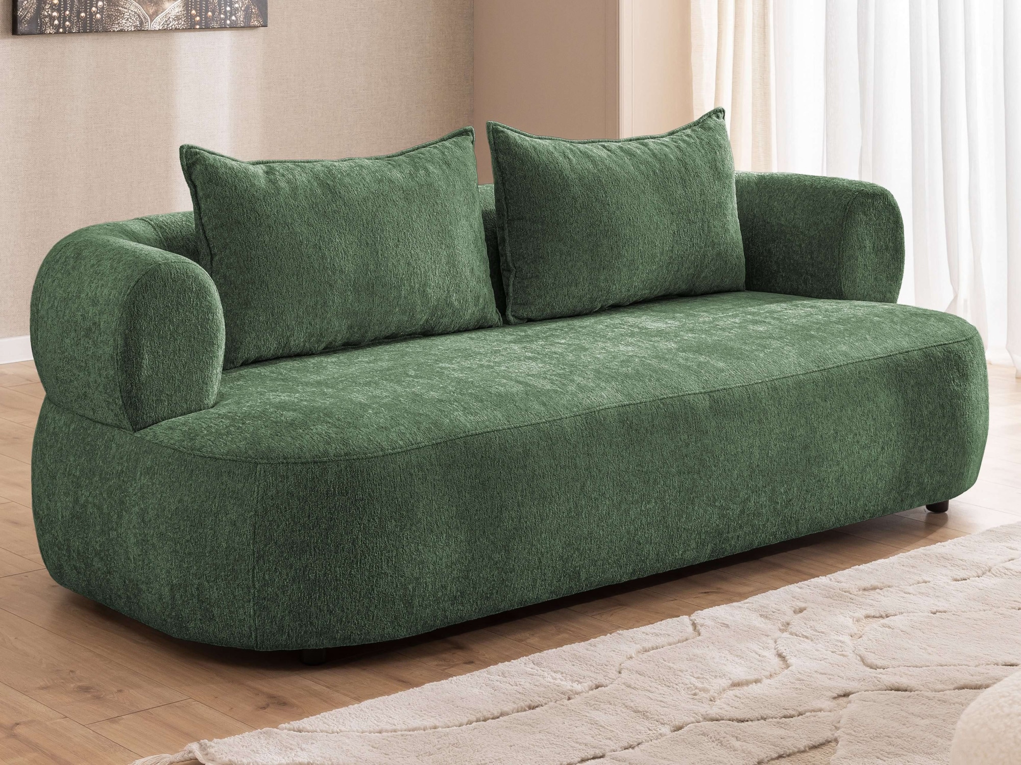 Home affaire 3-Sitzer »LUSSAC 3-Sitzer Design-Sofa mit Zierkissen, Masse B/T/H: 202/123/78 cm« hoher Sitzkomfort und modernes Design, Sofa ohne Bettfunktion