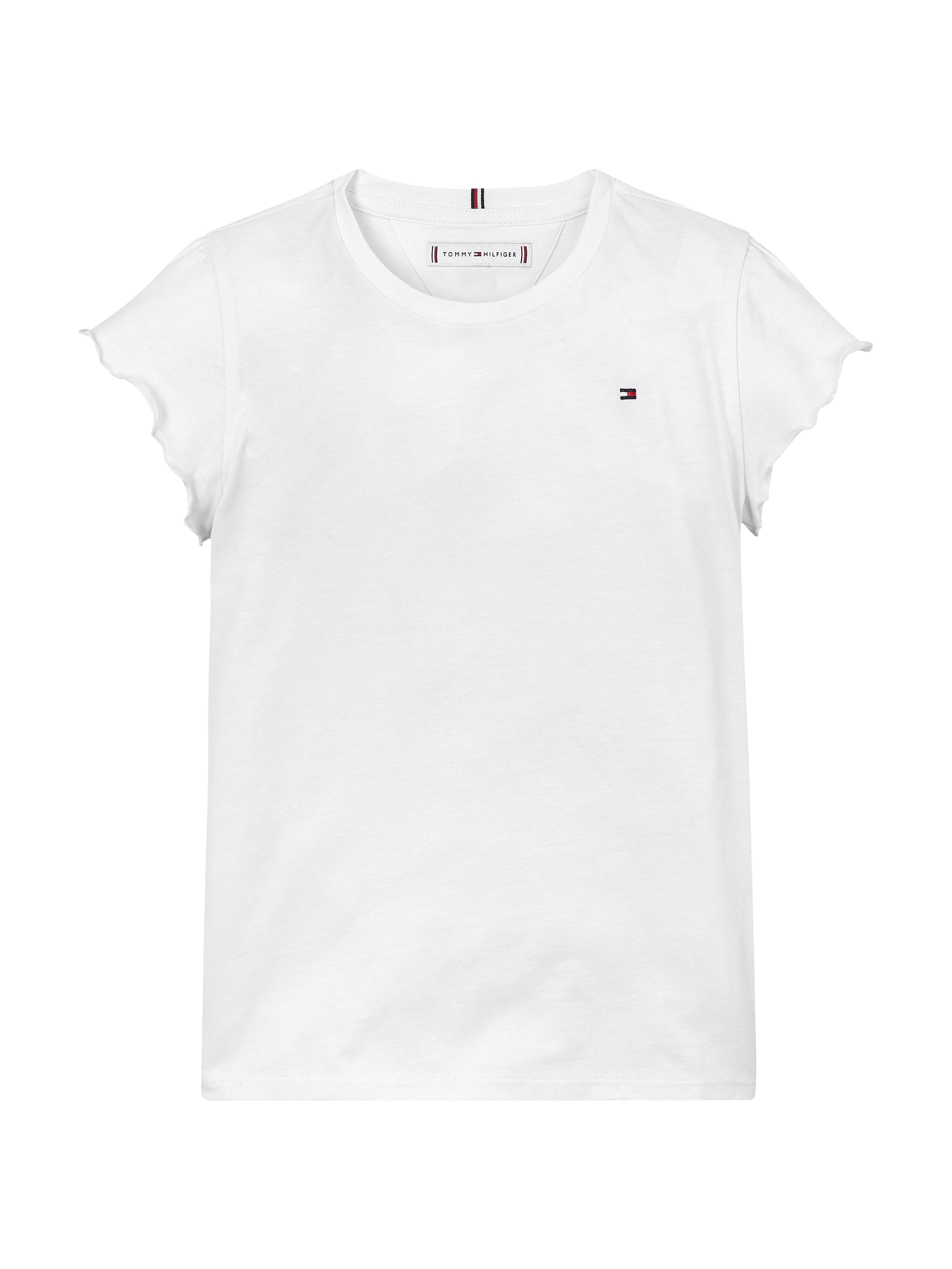 Tommy Hilfiger T-Shirt »ESSENTIAL RUFFLE SLEEVE TOP« mit gewelltem Ärmelabschluss