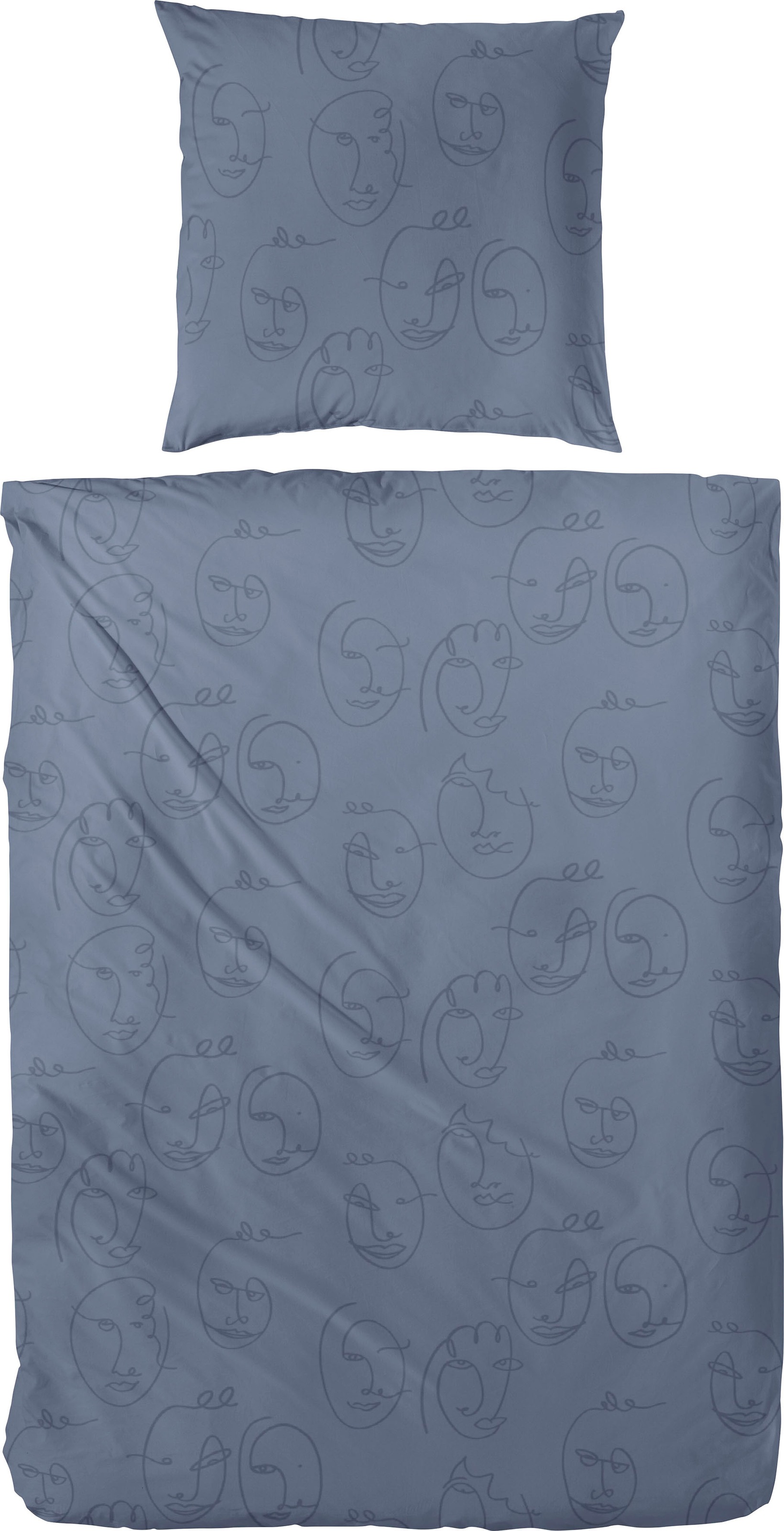 Image of Primera Bettwäsche "Faces" 2 Stk. mit modernen Gesichtern