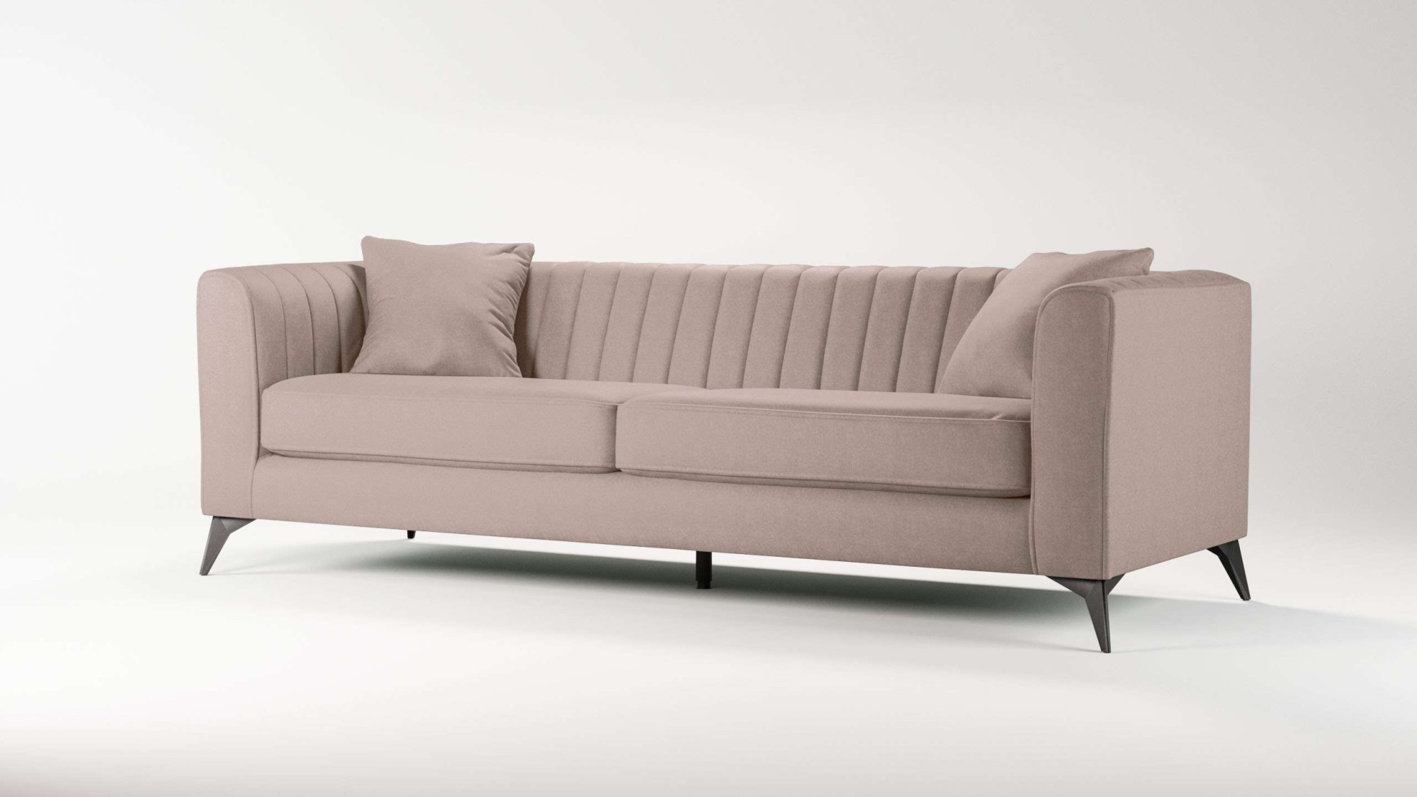 Places of Style 4-Sitzer »MATTHEW elegantes Designsofa, Masse B/T/H: 231/86/74 cm«, XXL, Steppung im Rücken, lose Sitzkissen, incl 2. Zierkissen