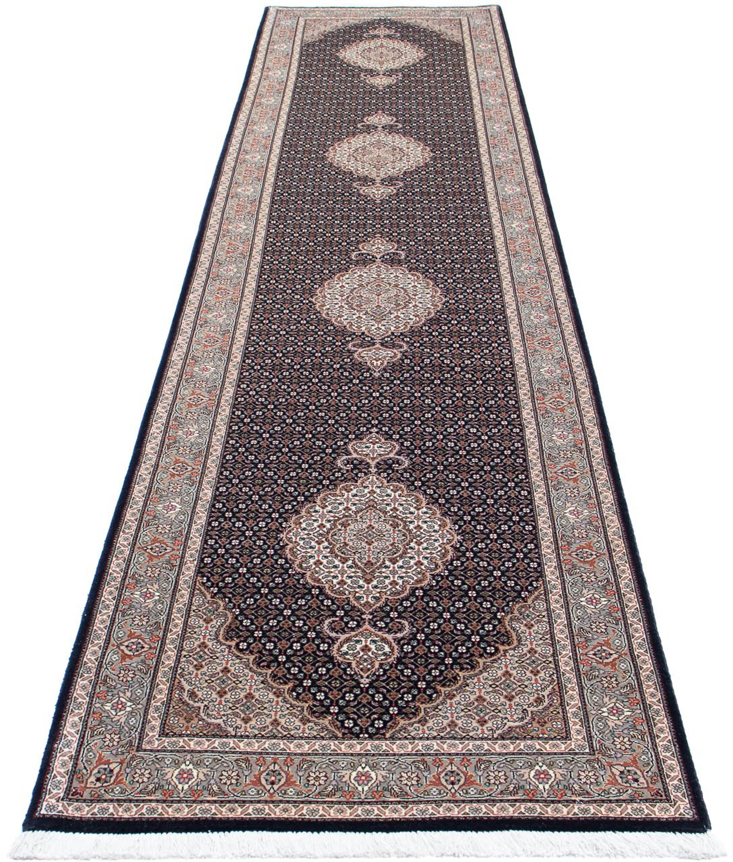 Image of morgenland Orientteppich »Perser - Täbriz - Royal - 391 x 82 cm - dunkelblau«, rechteckig, 7 mm Höhe, Wohnzimmer, Handgeknüpft, Einzelstück mit Zertifikat bei Ackermann Versand Schweiz