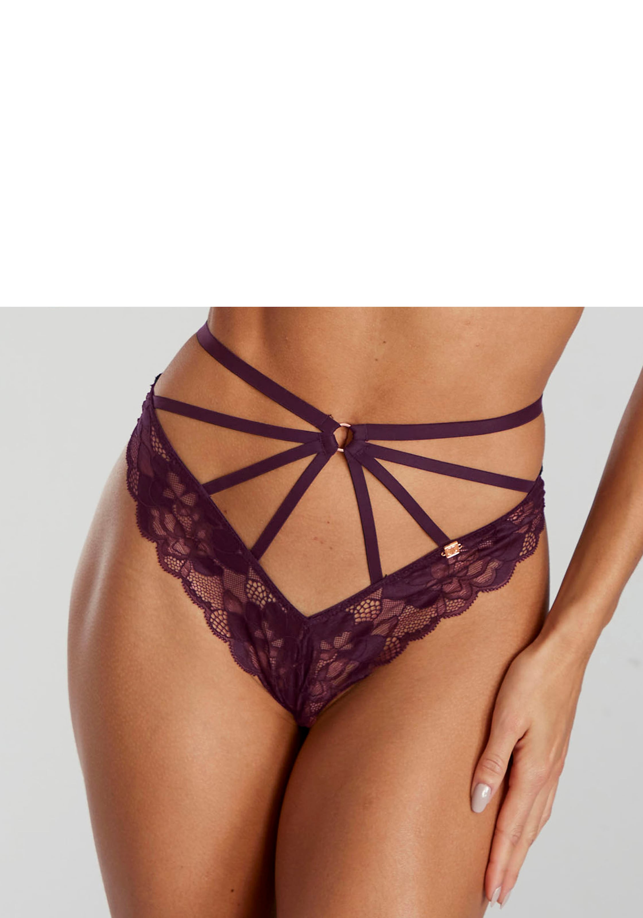 Image of JETTE Tanga "aus Spitze mit verführerischem Bänder-Design" sexy Unterwäsche, sexy Dessous, Reizwäsche
