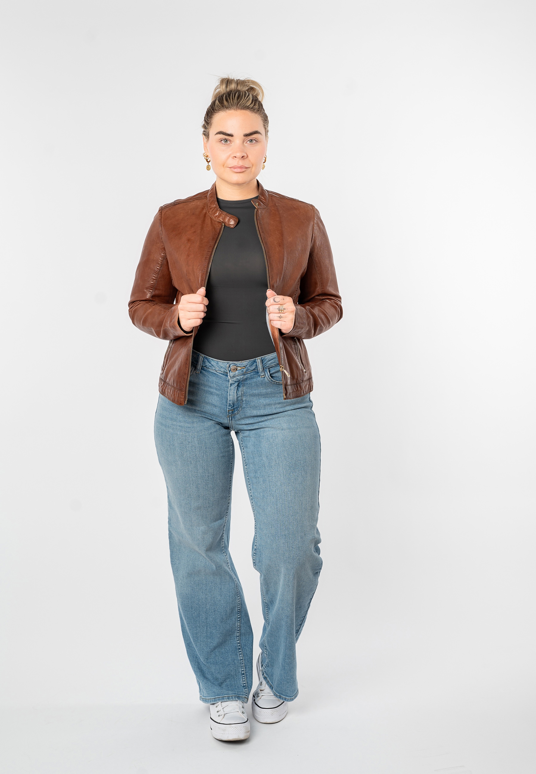 Mauritius Veste en cuir »MWKawira« mit Stehkragen