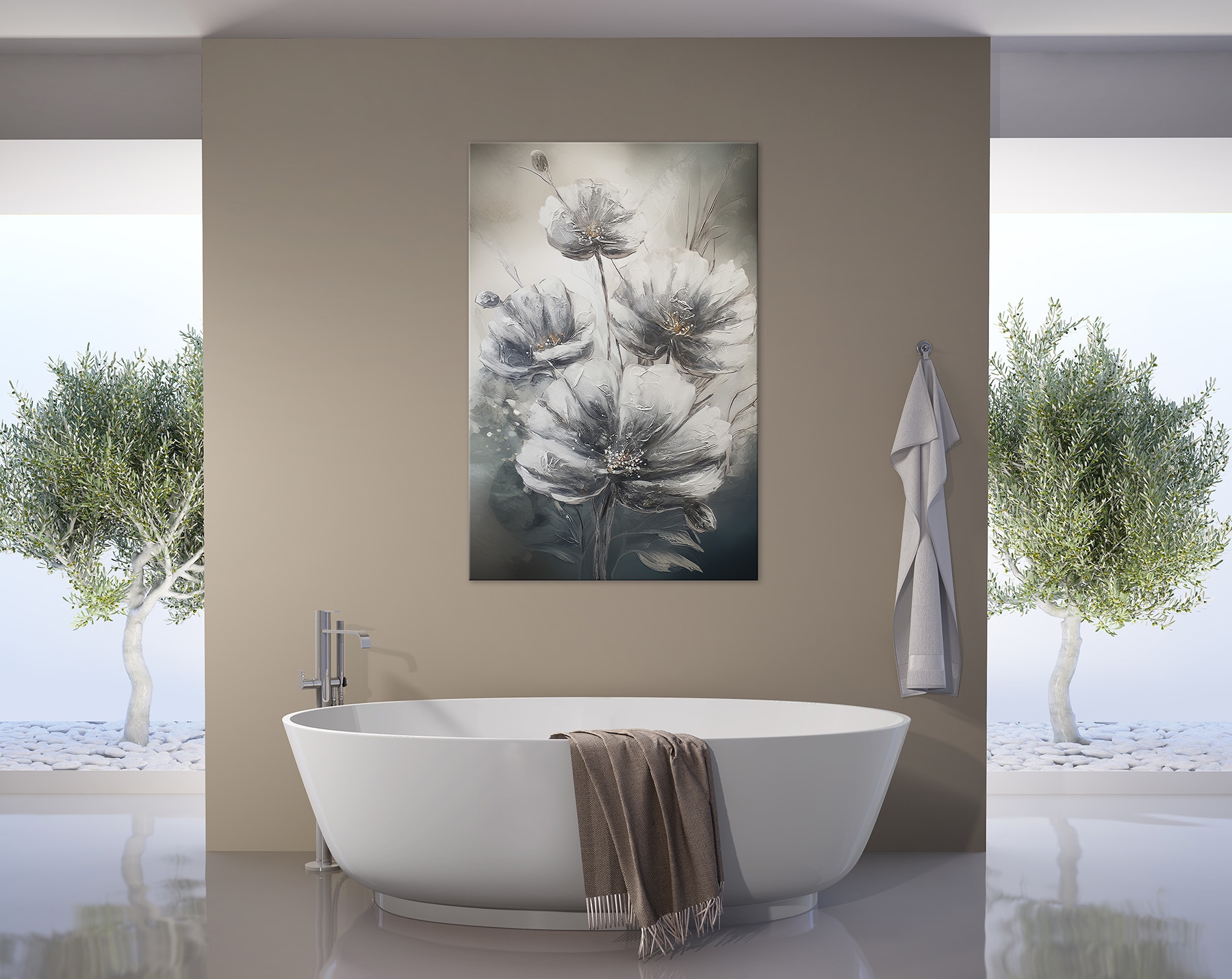 Bönninghoff Bild »Wandbild BLUMEN 78x118 cm – Leinwandbild Keilrahmen Deko modern« Blumen | Blumenbilder auf Keilrahmen gespannt
