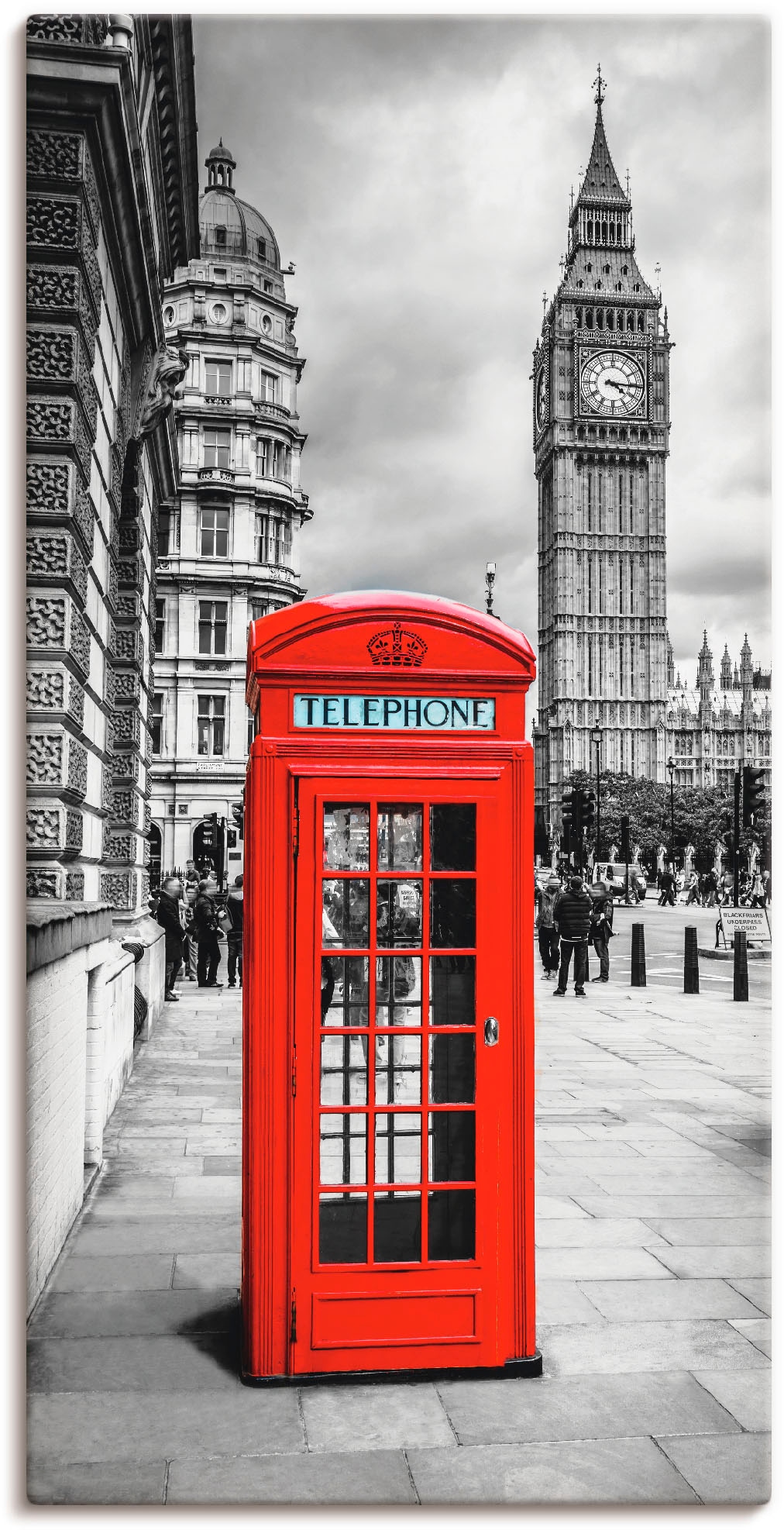 Image of Artland Leinwandbild "London Telefonzelle" Architektonische Elemente 1 Stk. tlg. auf Holzrahmen gespannt