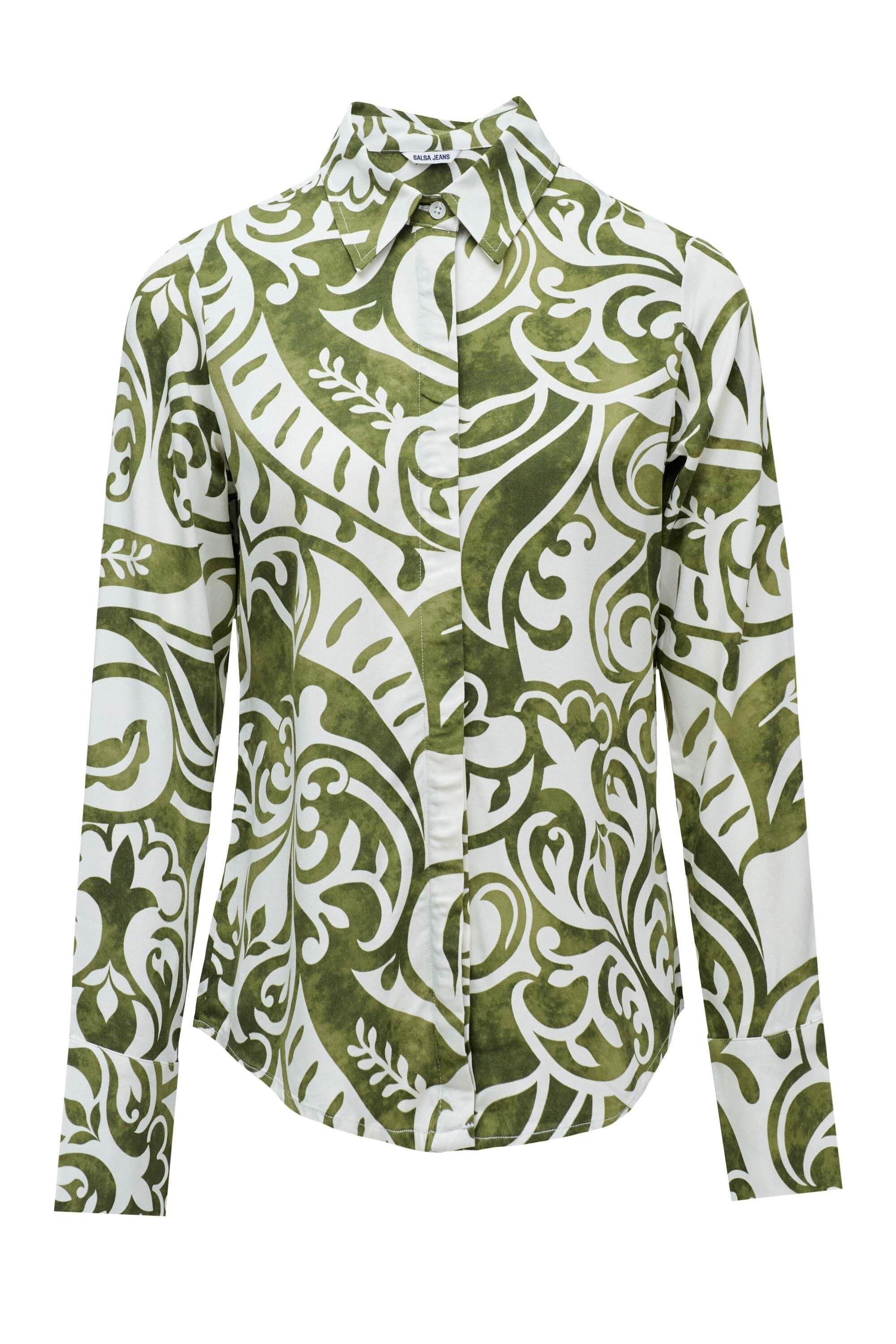 Image of Salsa Langarmbluse "Salsa Jeans Langarmbluse Basic Shirt W/ Gold Buttons"
