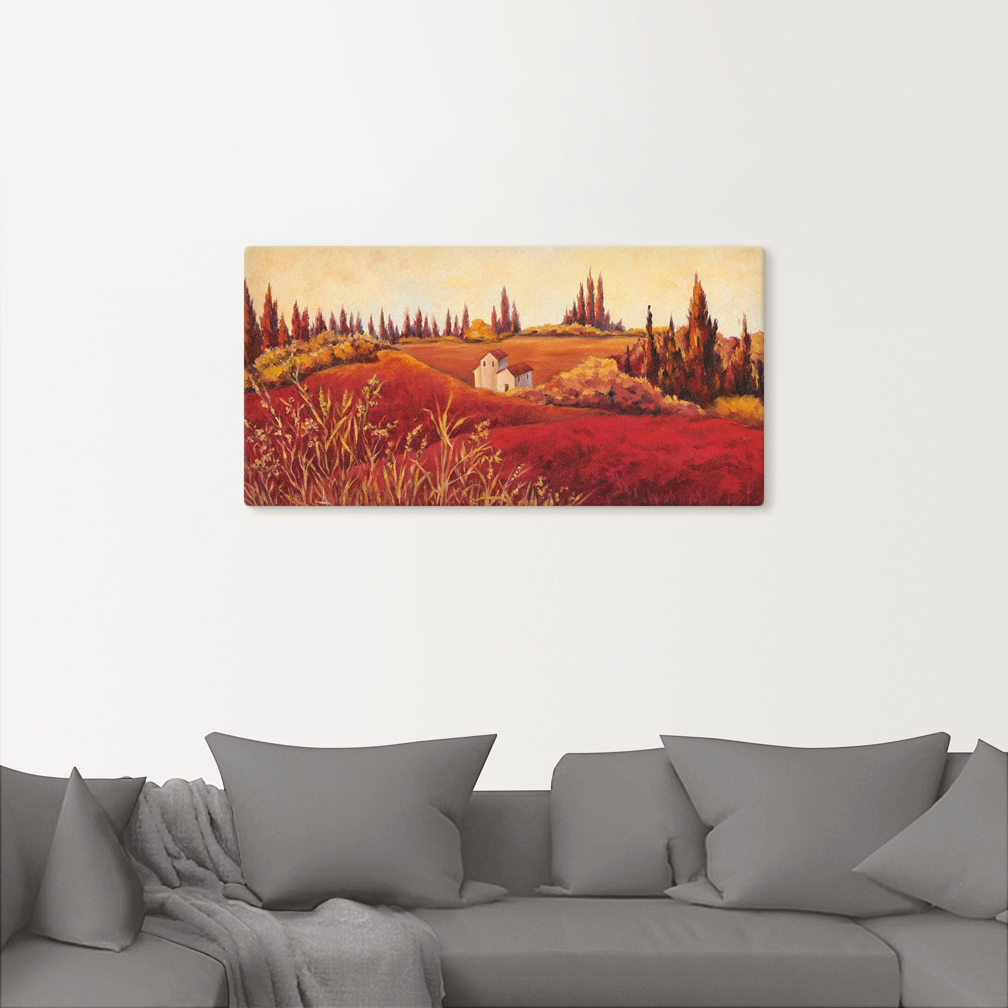 Artland Leinwandbild »Rote Felder«, Felder, (1 St.), auf Keilrahmen gespannt