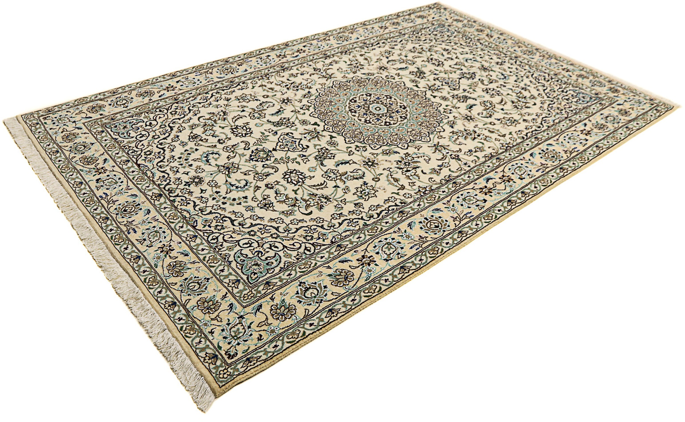 Image of morgenland Orientteppich »Perser - Nain - Royal - 250 x 154 cm - beige«, rechteckig, 10 mm Höhe, Wohnzimmer, Handgeknüpft, Einzelstück mit Zertifikat bei Ackermann Versand Schweiz