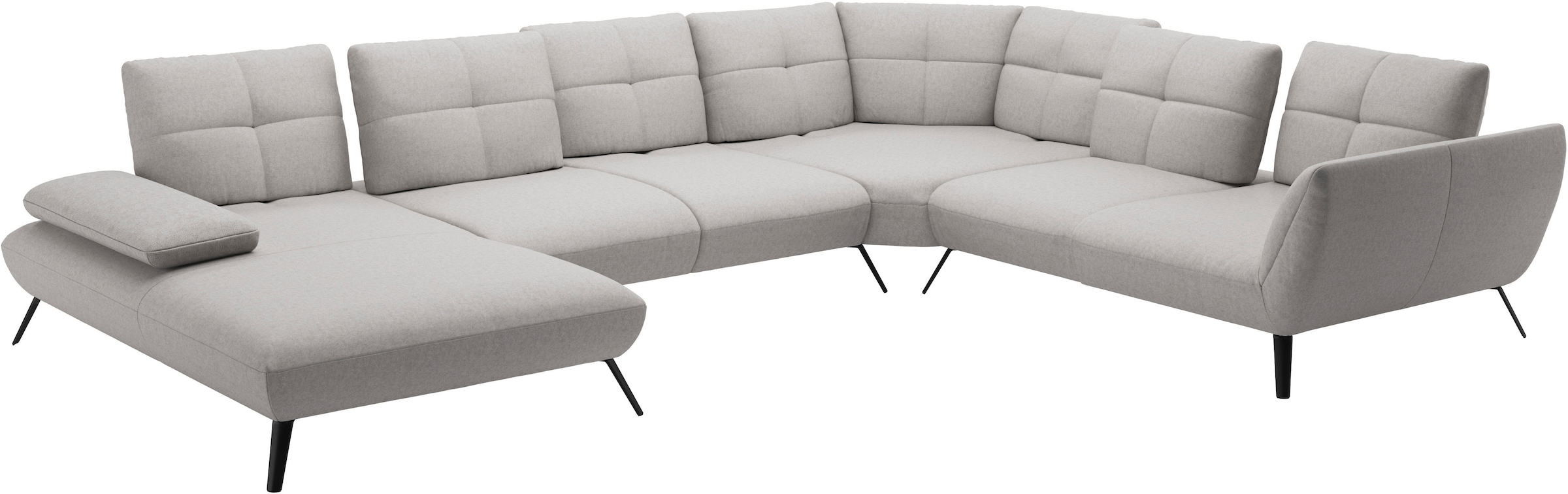 PLACES OF STYLE Wohnlandschaft »Mikado U-Form« inkl. Sitztiefenverstellung und Armteilverstellung