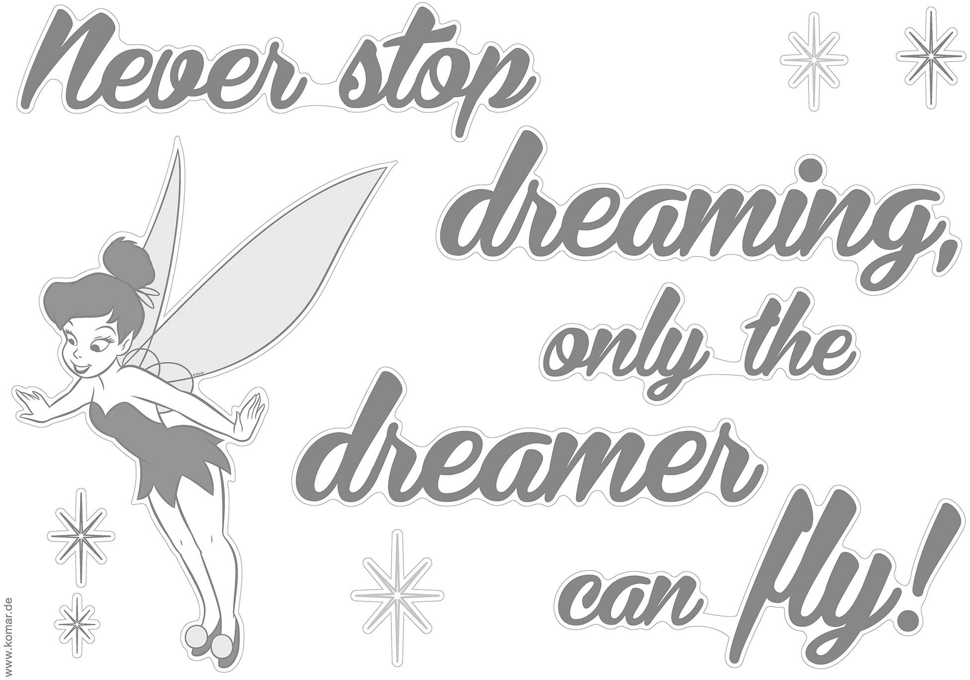 Komar Wandtattoo »Disney Never stop dreaming - Grösse 50 x 70 cm« selbstklebend, Wandsticker, Kinderzimmer