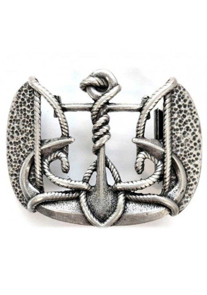 Image of Rettungsring Gürtel Gürtelschnalle "Anker Eckig Silber"