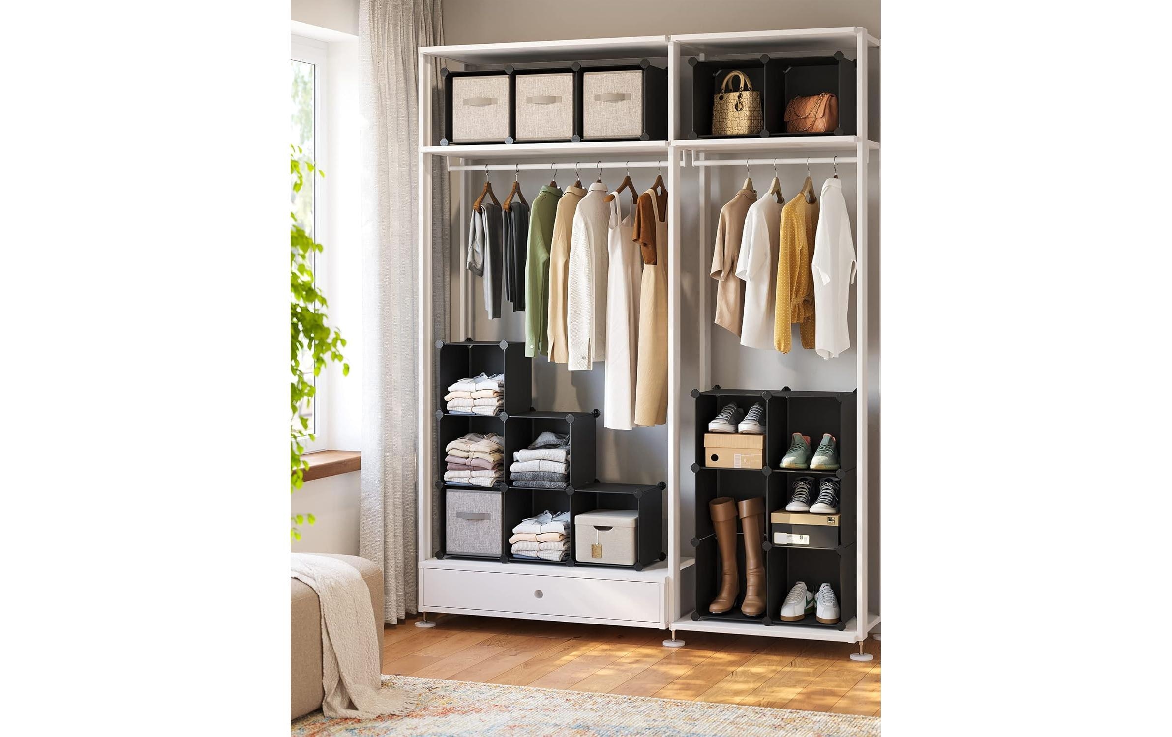SONGMICS Étagère »zum Zusammenstecken« Système de rangement modulaire avec 16 compartiments