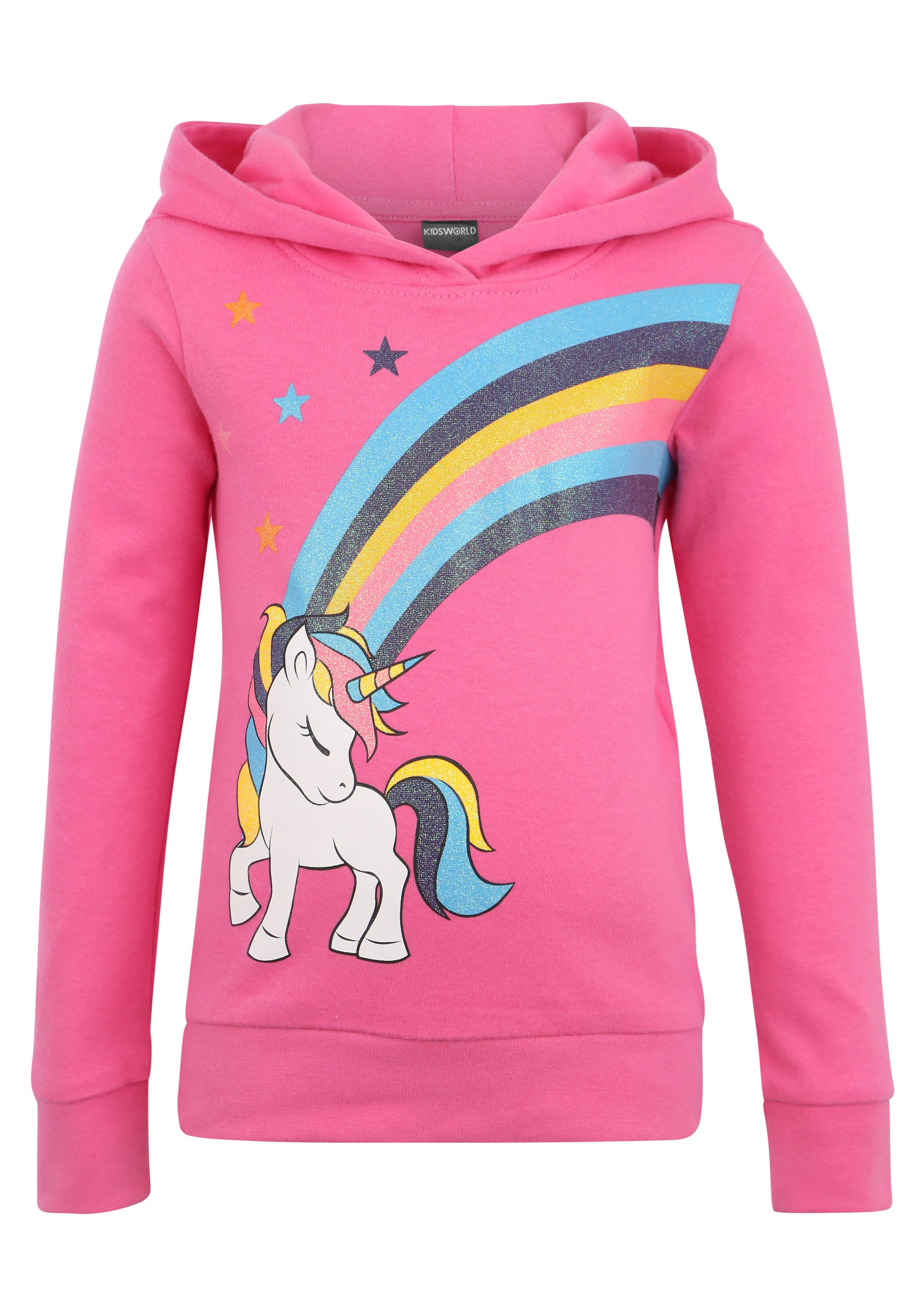 Glitzerdruck ohne Regenbogen«, mit kaufen versandkostenfrei KIDSWORLD »EINHORN - Langarmshirt Modische Mindestbestellwert