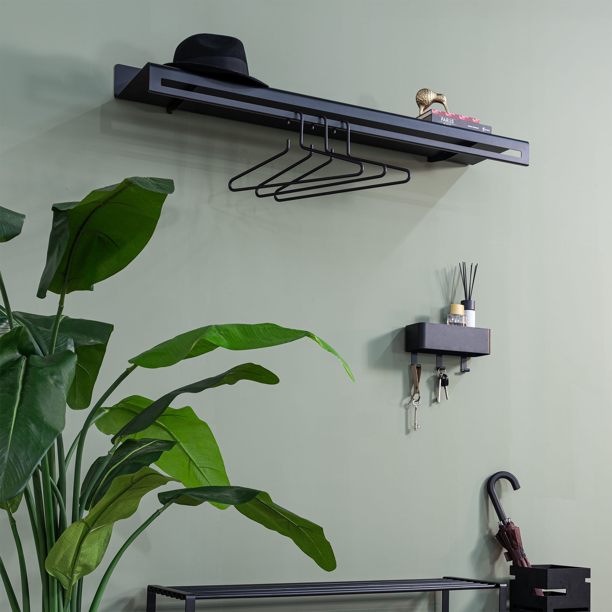Spinder Design Garderobenleiste »SWAY 120« 2-in-1 Wandregal + Garderobe