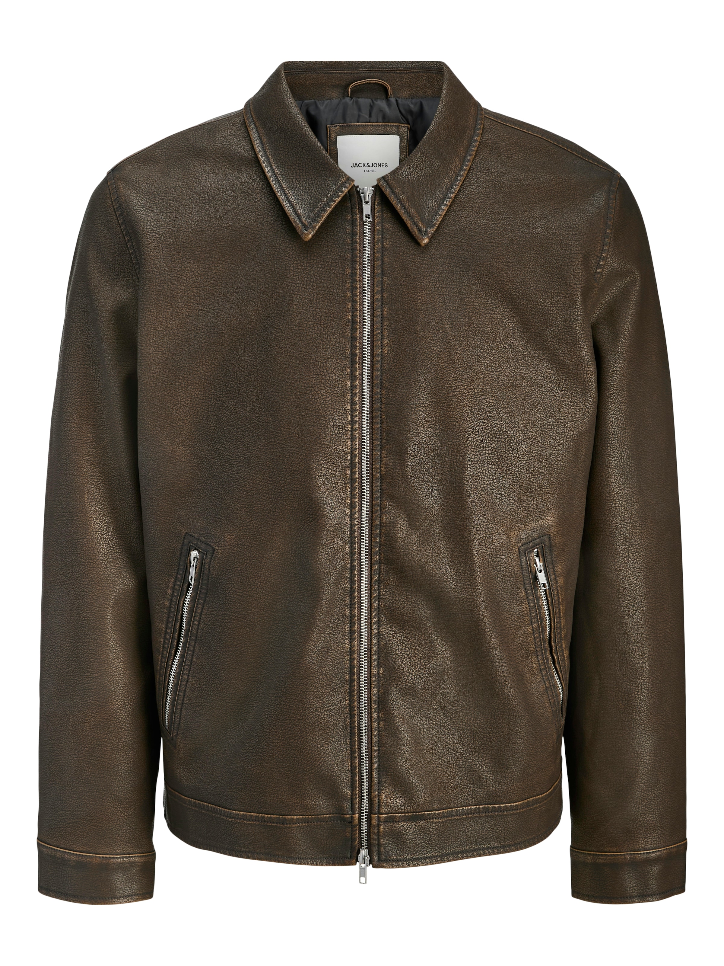 Jack & Jones Veste de motard »JJECASABLANCA PU JACKET NOOS« ohne Kapuze mit Fronttaschen