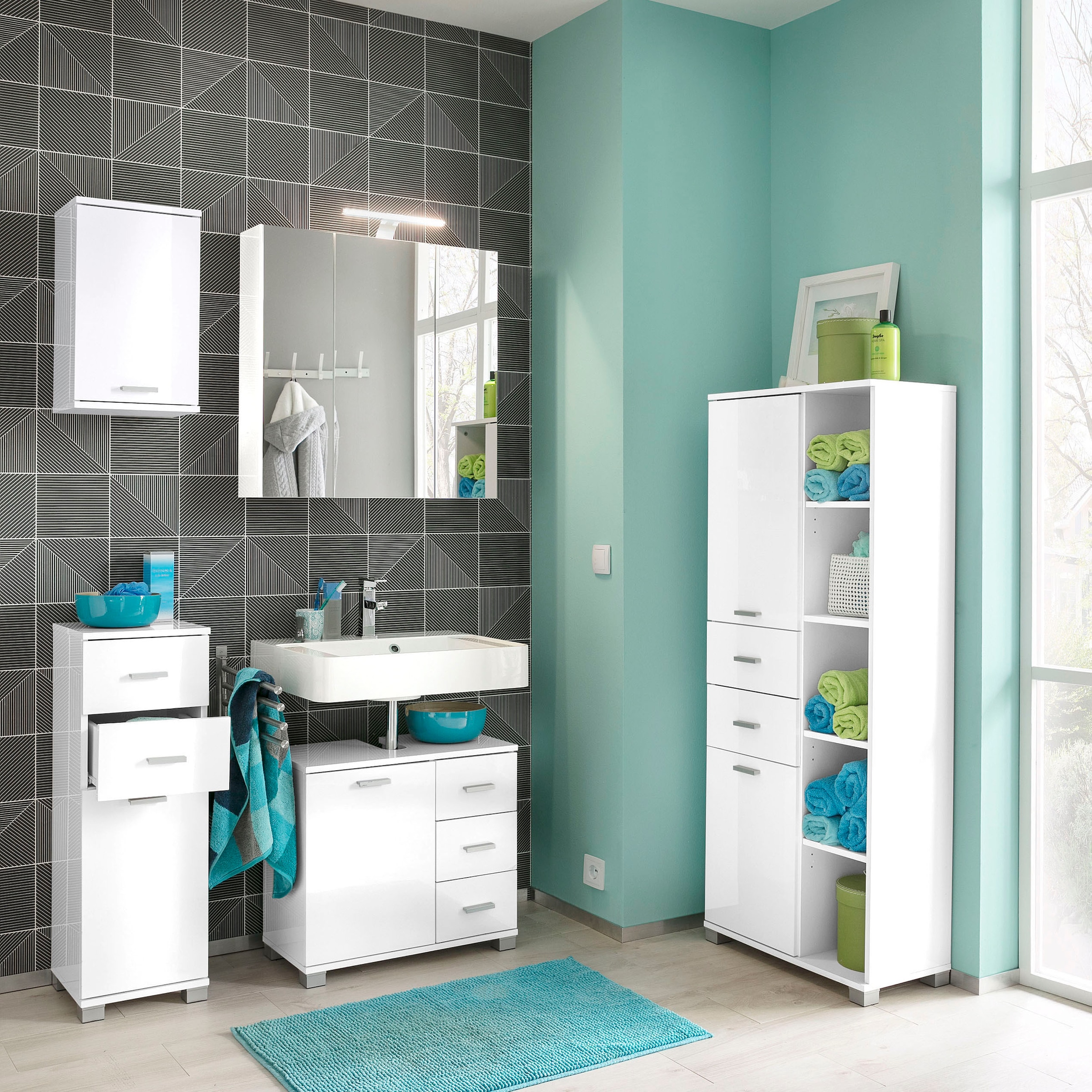 Schildmeyer Spiegelschrank »Roma« Breite 70 cm, 3-türig, LED-Beleuchtung, Schalter-/Steckdosenbox