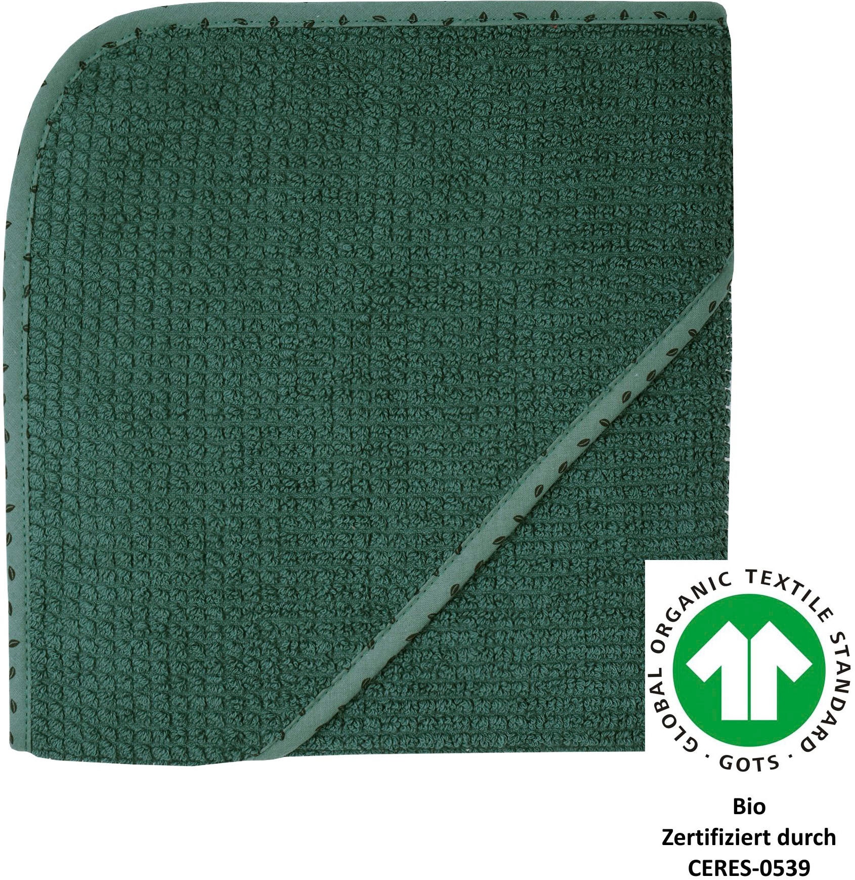 Image of Wörner Kapuzenhandtuch "at home pinie Kapuzenbadetuch 80/80" Biobaumwolle, Strick-Optik
