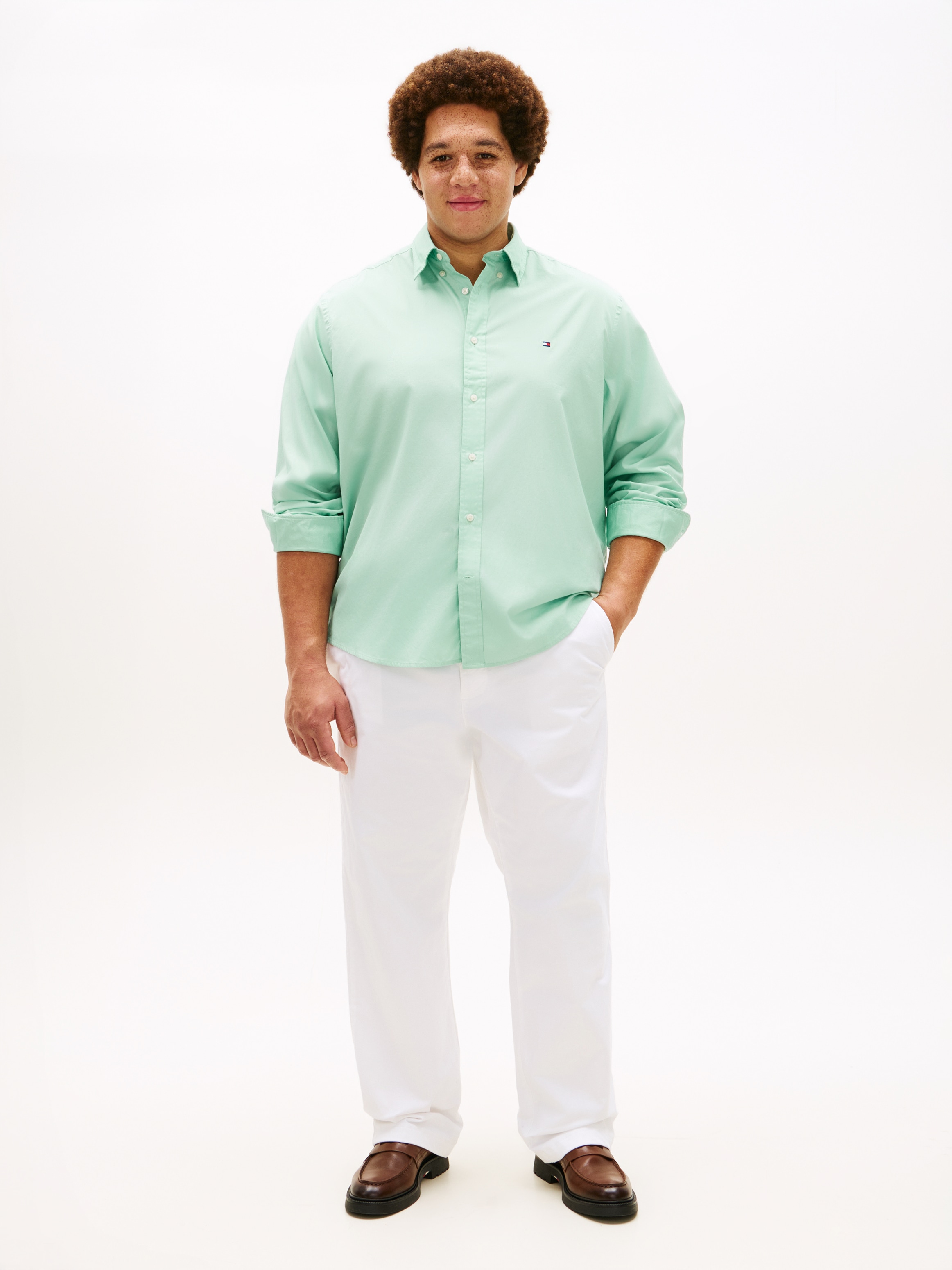 Tommy Hilfiger Big & Tall Langarmhemd »BT-FLEX POPLIN SOLID« Grosse Grössen, regular fit