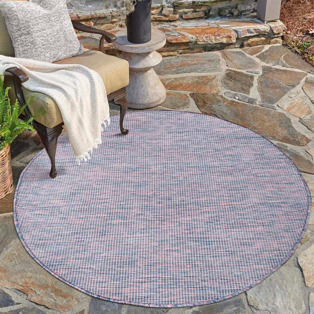 Carpet City »Palm«, rund, für Wetterfest Teppich UV-beständig, Küche, kaufen gewebt & Terrasse, Balkon, flach
