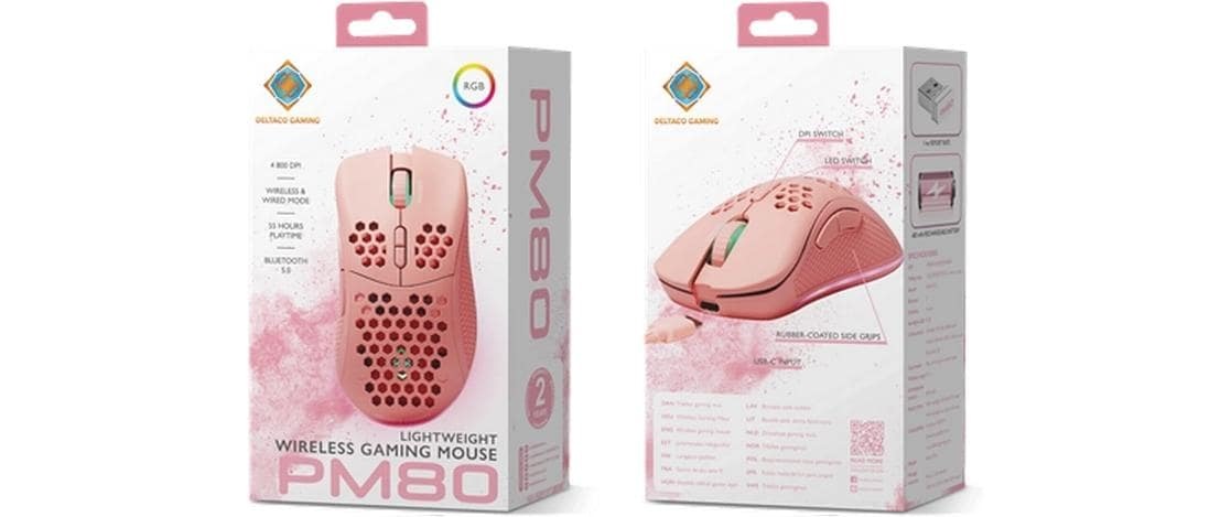 DELTACO Gaming-Maus »GAM-120-P RGB« Leichte Gaming-Maus mit RGB Beleuchtung